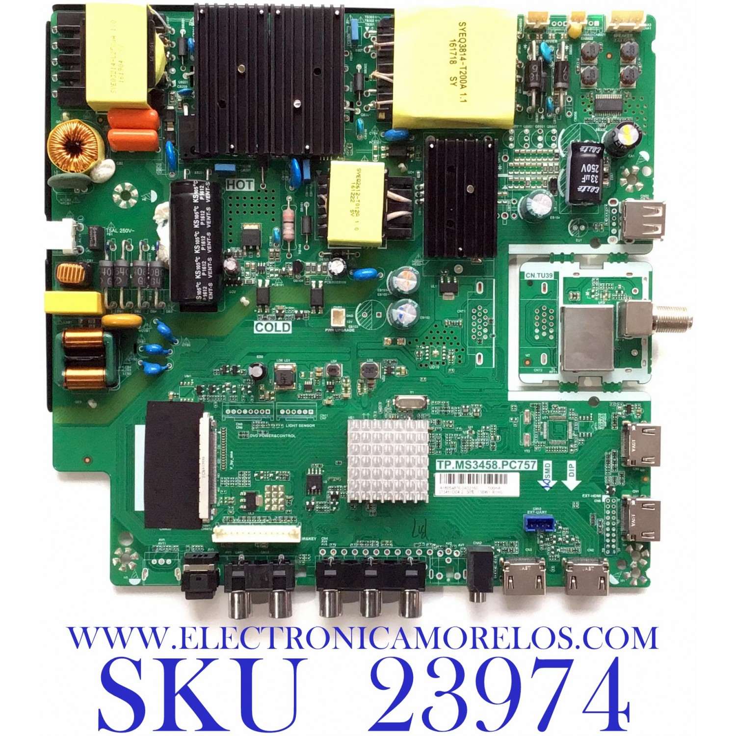 MAIN FUENTE PARA TV BOLVA / NUMERO DE PARTE  A16054876 / TP.MS3458.PC757 / A16054876-0A02160 / ST5461D04-2 / MODELO 55BL00H7-01