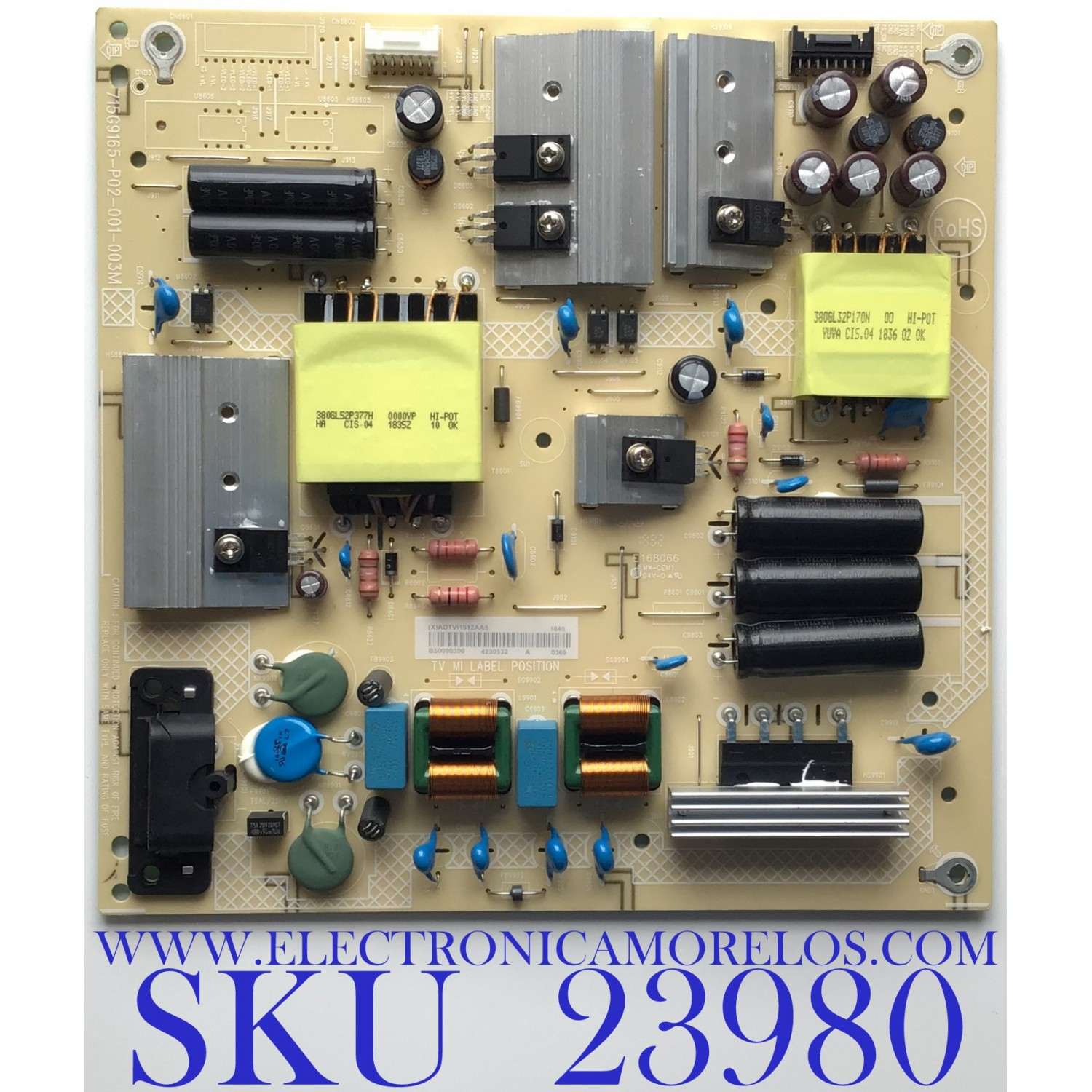 FUENTE DE PODER PARA TV VIZIO / NUMERO DE PARTE  ADTVI1812AA5 / 715G9165-P02-001-003M / (X)ADTVI1812AA5 / PANEL TPT500B5-U1T01D REV:S01K / MODELO D50-F1 LTQHWRMU