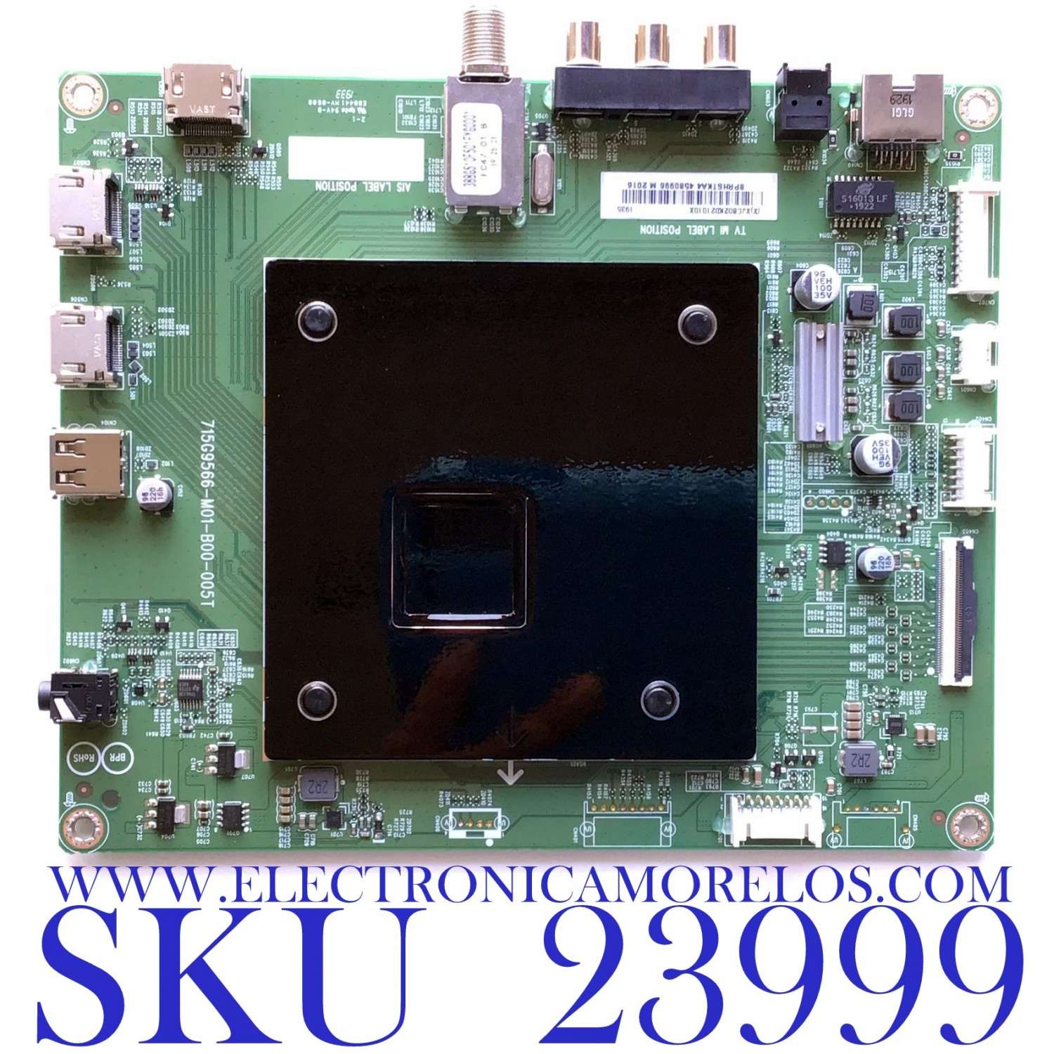MAIN PARA SMART TV INSIGNIA 4K UHD / NUMERO DE PARTE  756TXJCB02K021 / 715G9566-M01-B00-005T / (X)XJCB02K021010X / PANEL TPT580B5-U1T01.D REV:S01B / DISPLAY CV580U1-T01 / MODELO NS-58DF620NA20