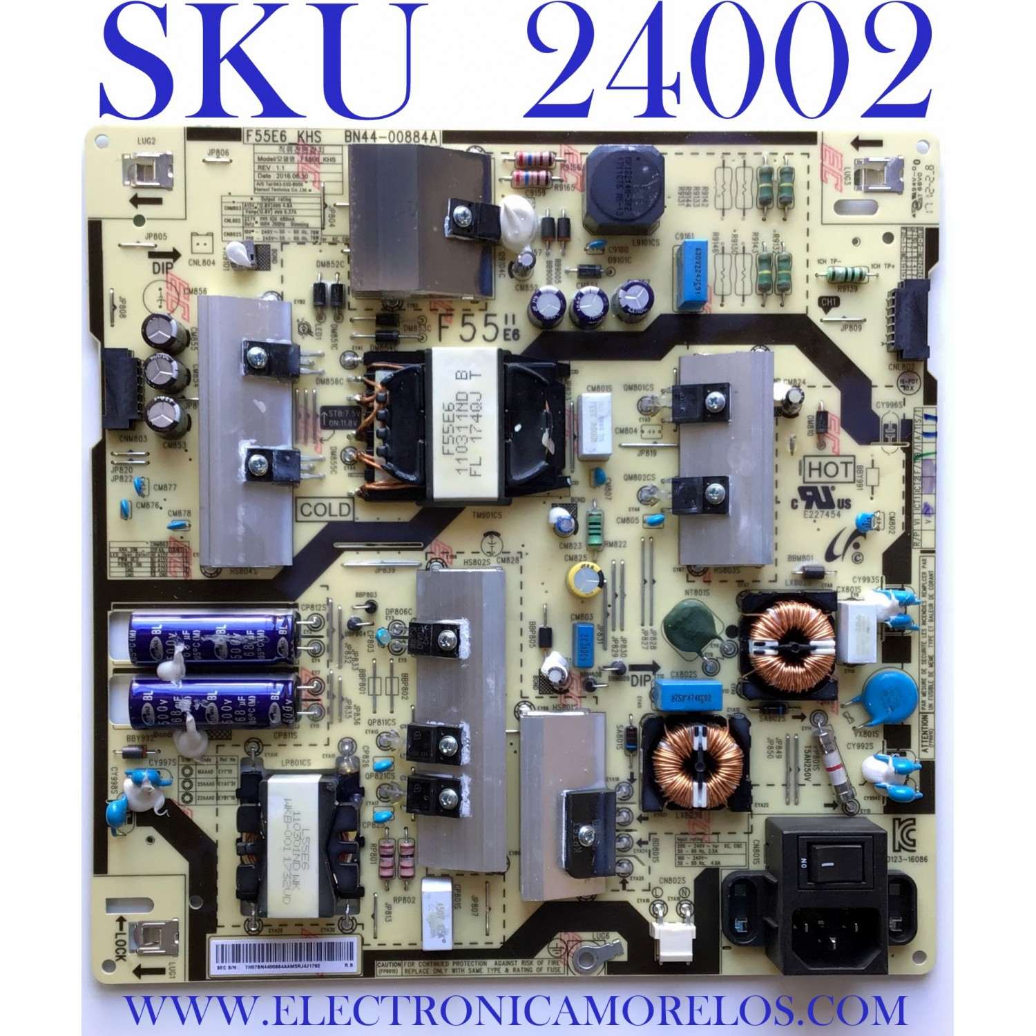 FUENTE DE PODER PARA MONITOR SAMSUNG / NUMERO DE PARTE  BN44-00884A / F55E6_KHS / BN4400884A / PANEL CY-KK049BGLVWH / MODELO LH49PMHPBGA/GO FA01