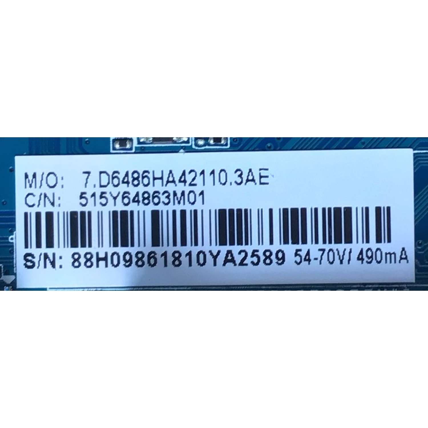 MAIN FUENTE PARA TV ELEMENT / NUMERO DE PARTE  515Y64863M01 / CV6486H-A42 / 2010046155 / E2SW3918 / 201808292141 / 7.D6486HA42110.3AE / PANEL V400HJ6-PE1 / MODELO E2SW3918 - Imagen 3
