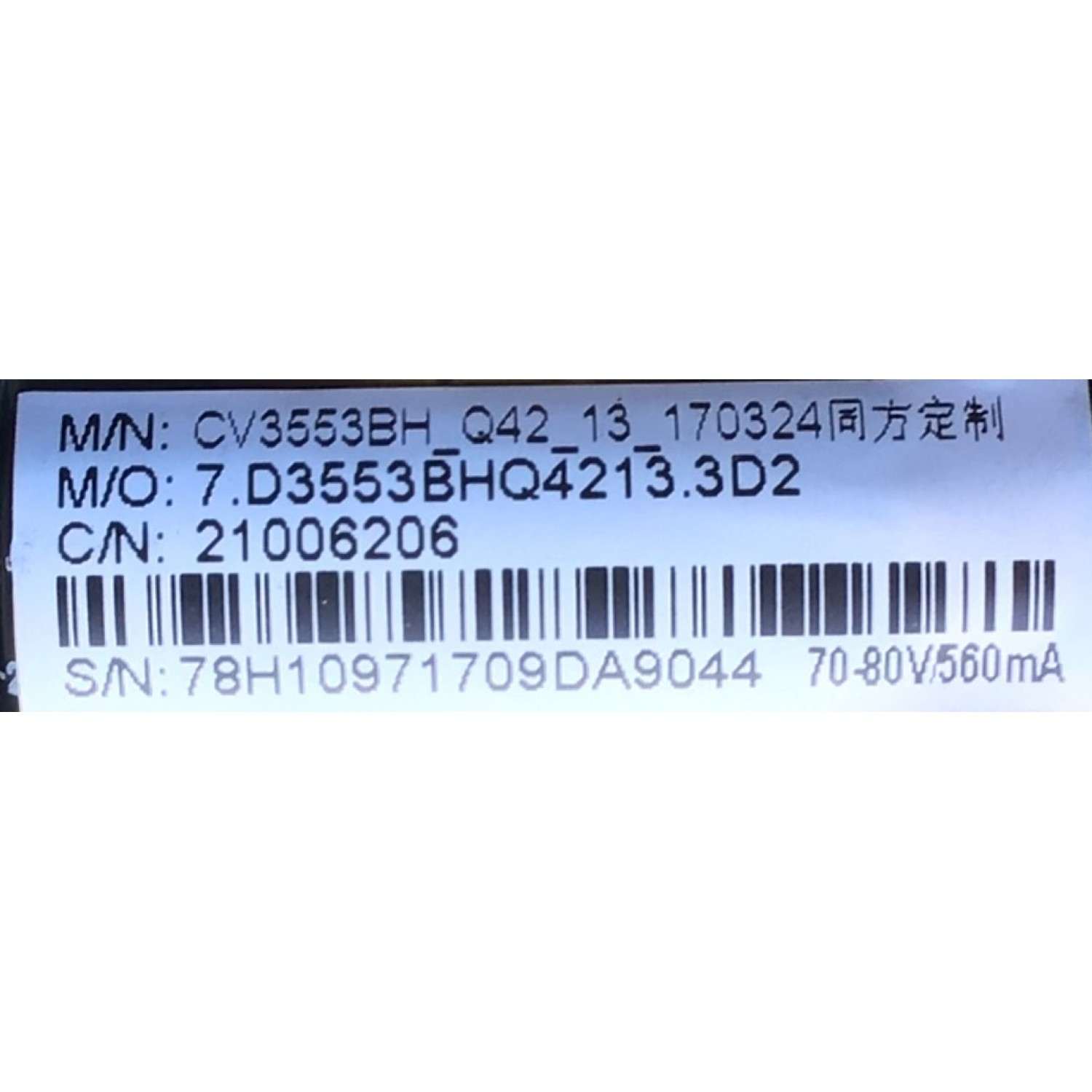 MAIN FUENTE PARA TV ELEMENT / NUMERO DE PARTE  21006206 / CV3553BH-Q42 / 7.D3553BHQ4213.3D2 / 78H10971709DA9044 / 20170905165731 / PANEL MD5541YTCF / MODELO ELEFW5517 / ELEFW5518 - Imagen 3