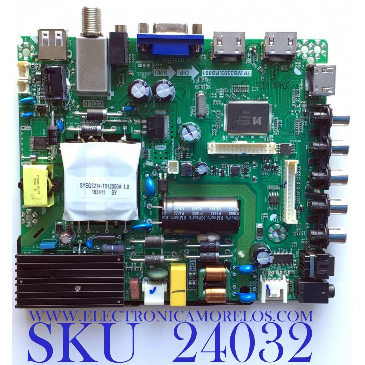 MAIN FUENTE PARA TV ELEMENT / NUMERO DE PARTE  21005686 / TP.MS3393.PB801 / TP.MS3393.PB801 / PANEL MD50004YIF / MODELO ELFW5017