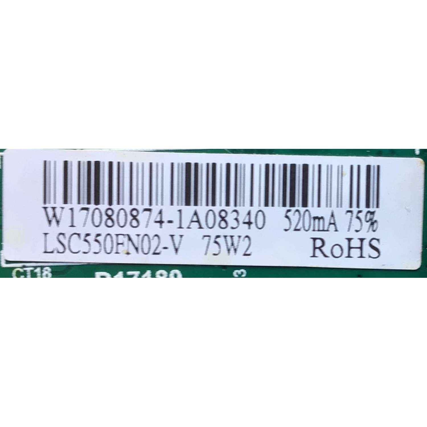 MAIN FUENTE PARA TV ELEMENT / NUMERO DE PARTE 21006185 / TP.MS3553.PB801 / W17080874 / LSC550FN02-V / W17080874-1A08340 / 20170817 / PANEL MD5532YTSF / MODELO ELEFW5517 - Imagen 4