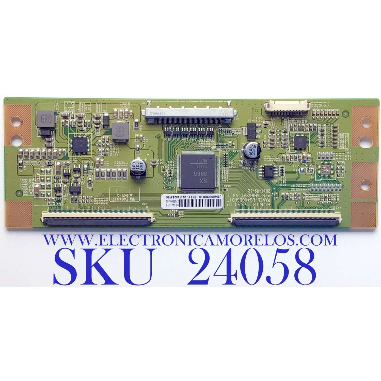 T-CON PARA TV ELEMENT / NUMERO DE PARTE  JE400D3HE1N / RUNTK5351TP / SH662A1-V4.1 / 201710253796 / LQ400D3HD1T / 02A80200010002 / PANEWL CN385CN7520 / MODELO ELFW4017BF