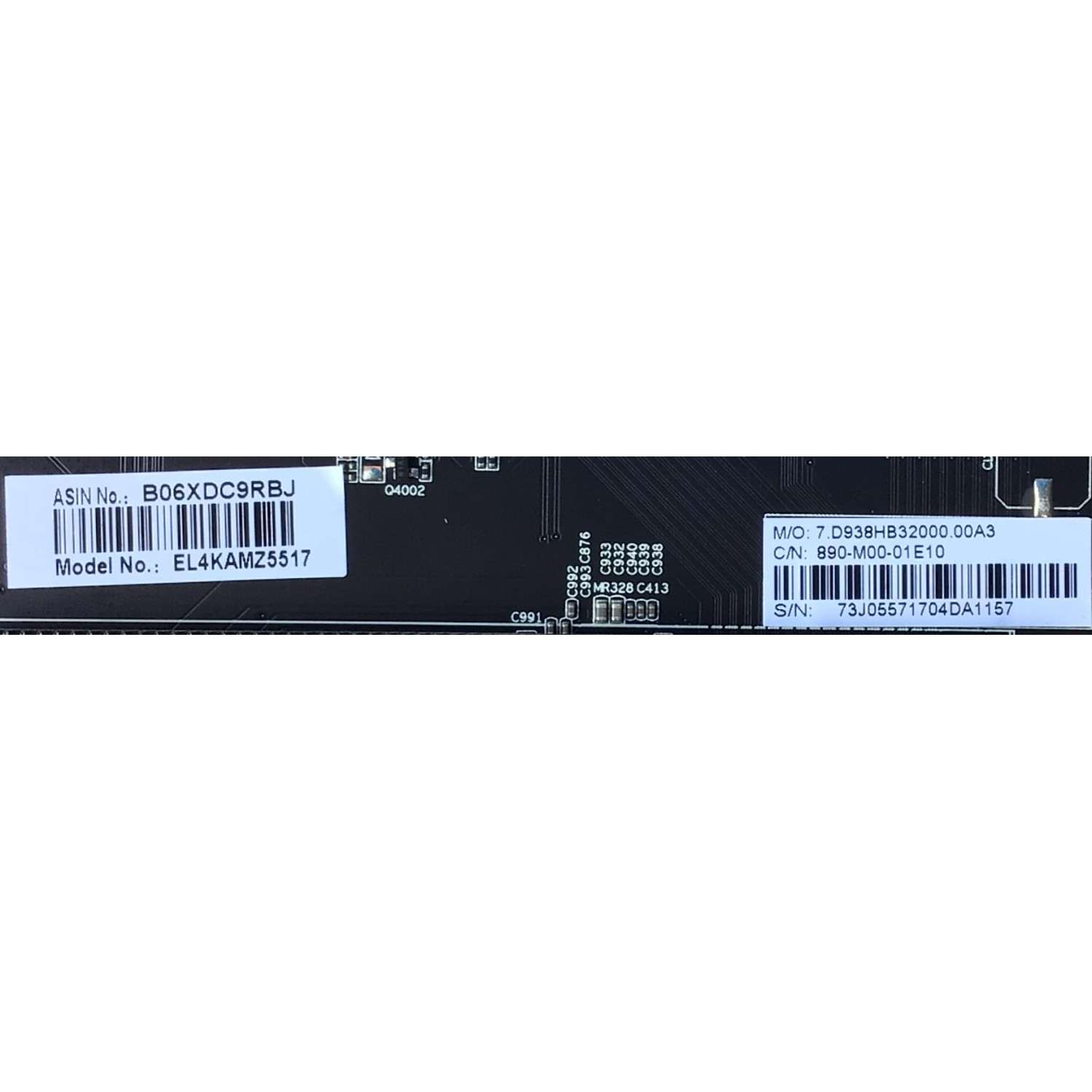 MAIN PARA SMART TV ELEMENT 4K UHD RESOLUCION (3840 x 2160) / NUMERO DE PARTE  890-M00-01E10 / CV938H-B / E17063-SY / 705-550-L7FCN / 7.D938HB32000.00A3 / CV938H_B_32 / T550QVN05.0 / PANEL T550-0UK-DLED / MODELO EL4KAMZ5517T LE-55GUK-A1 - Imagen 3