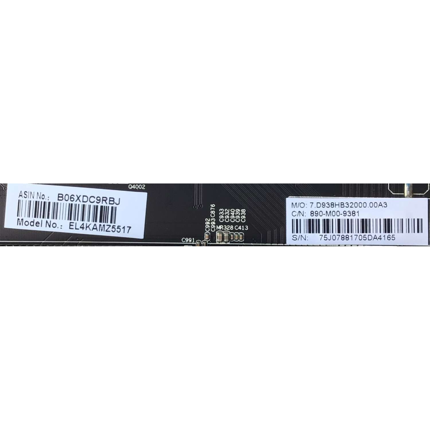 MAIN PARA TV ELEMENT / NUMERO DE PARTE 890-M00-9381 / CV938H-B / E17063-1-SY / 7.D938HB32000.00A3 / CV938H_B_32 / 705-550-L8F08 / T550QVN05.5 / PANEL T550-0UK-DLED (VER 2.V) / MODELO EL4KAMZ5517 G0V0Q5 - Imagen 4