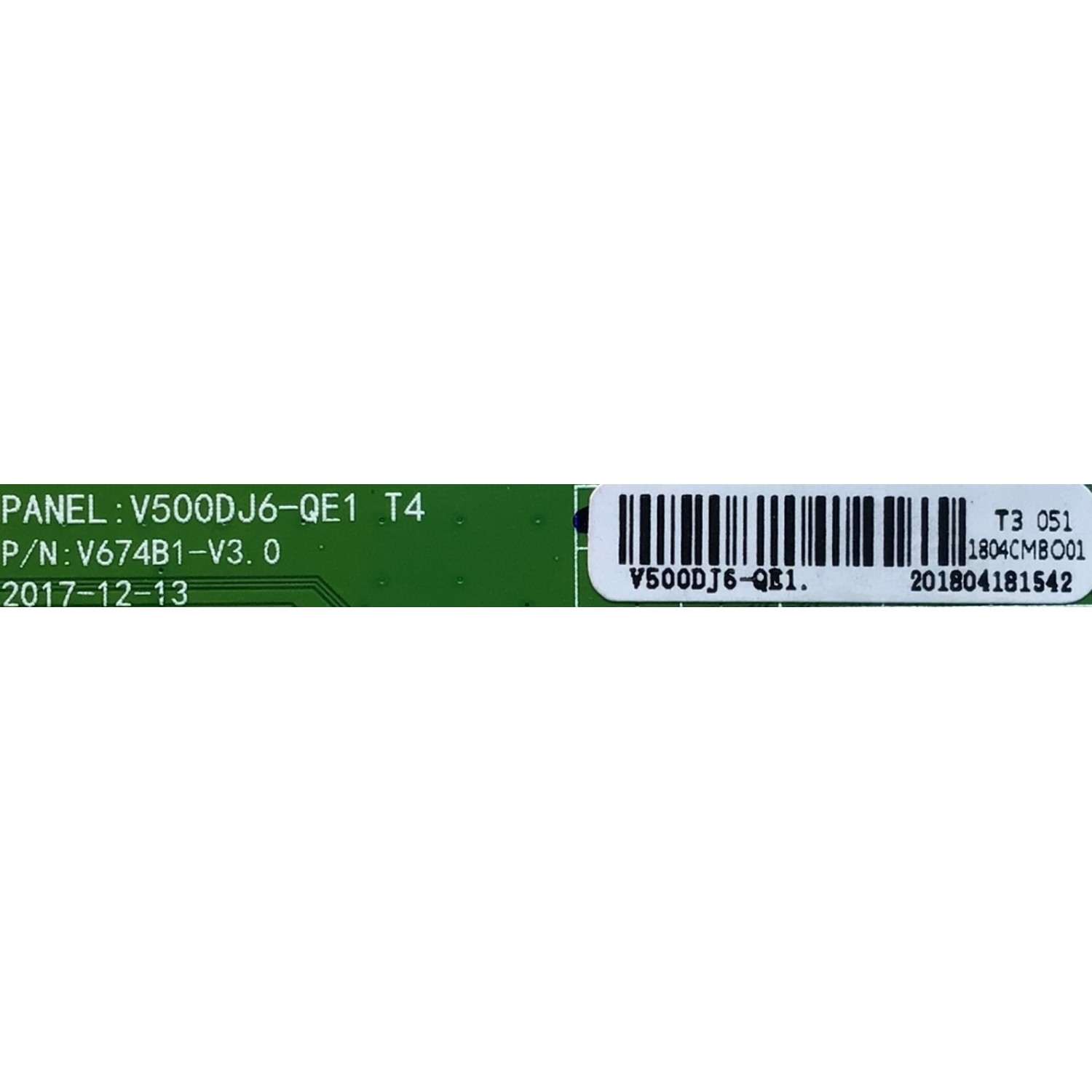 T-CON PARA TV ELEMENT / NUMERO DE PARTE V674B1-V3.0 / V500DJ6-QE1 / 201804181542 / 1804CMBO01 / PANEL CN500NC0350 / DISPLAY V500DJ6-QE1 / MODELO E2SW5018 D8C4M - Imagen 2