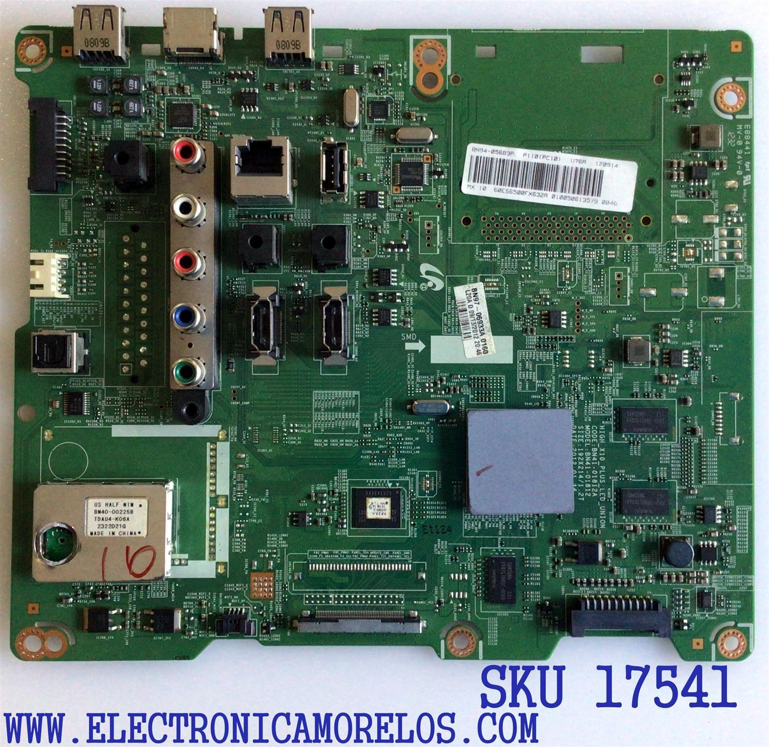 MAIN PARA TV SAMSUNG / NUMERO DE PARTE BN94-05683P / BN41-01812A / BN97-06933A / PANEL LE600CSS-V1 / MODELO UN60ES6500FXZA HS01