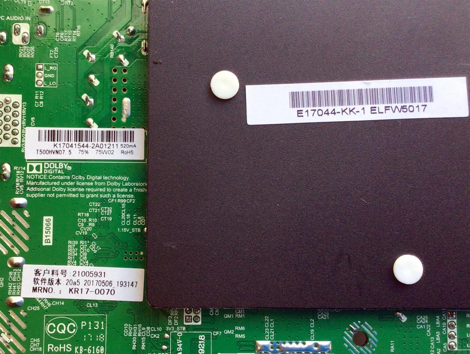 MAIN FUENTE (COMBO) PARA TV ELEMENT / NUMERO DE PARTE K17041544 / TP.MS3393.PB801 / 21005931 / E17044-KK-1 / 20170506_193147 / T500HVN07.5 / PANEL´S MD5008YTIF / MD5004YTAF / MODELO ELEFW5017 LE-50GAM-D3 - Imagen 3