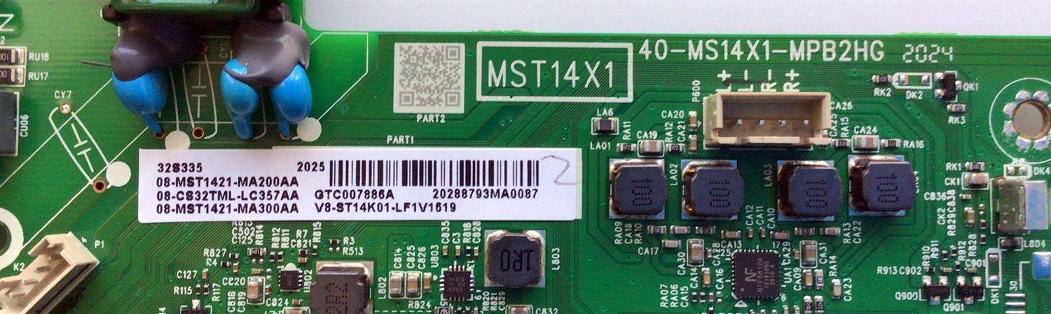 MAIN FUENTE (COMBO) PARA TV TCL / NÚMERO DE PARTE 08-CS32TML-LC357AA / 40-MS14X1-MPB2HG / MST14X1 / V8-ST14K01-LF1V1619 / 08-MST1421-MA200AA / 08-MST1421-MA300AA / PANEL LVW320NDEL / MODELO 32S335 - Imagen 2