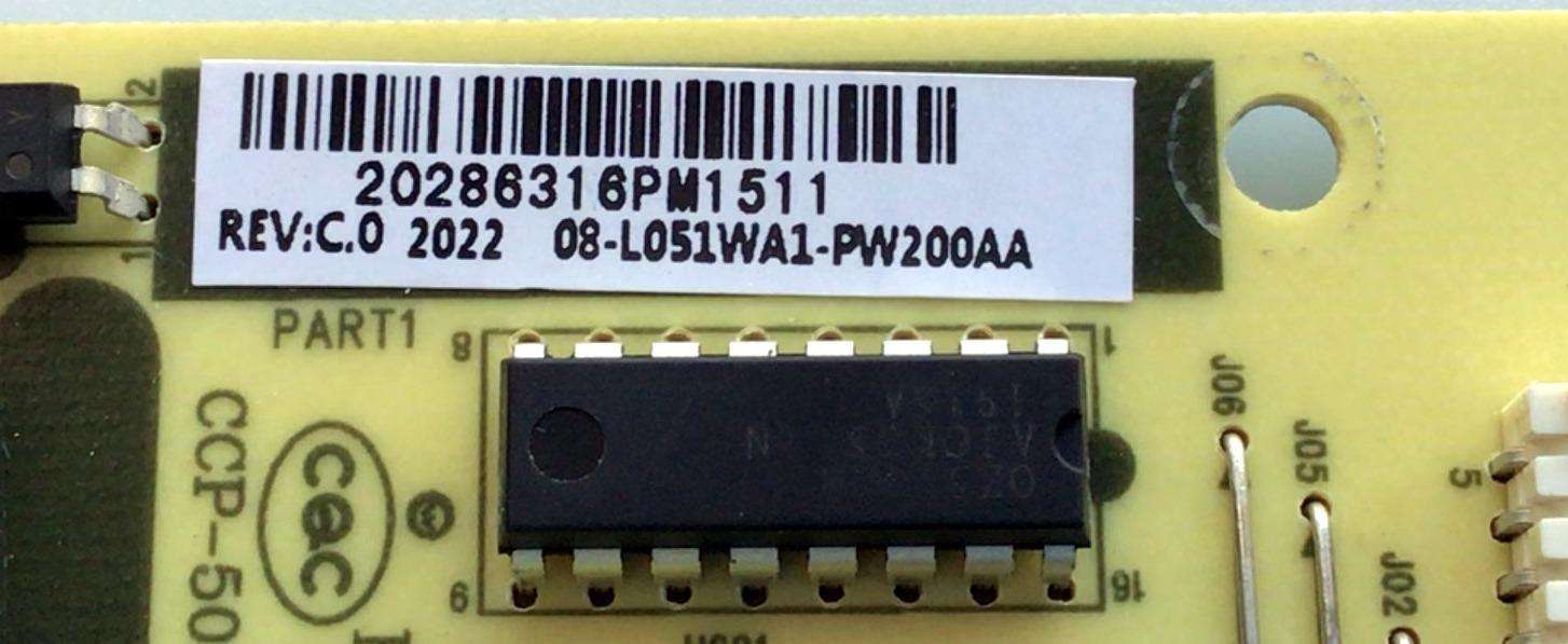 FUENTE DE PODER PARA TV TCL / NUMERO DE PARTE 08-L051WA1-PW200AA / 40-L051H1-PWC1CG / E56334 / PANEL LVW320NDEL CJ9W27 / DISPLAY PT320CT01-3 VER.1.3 / MODELOS 32S330 / 32S327 - Imagen 2