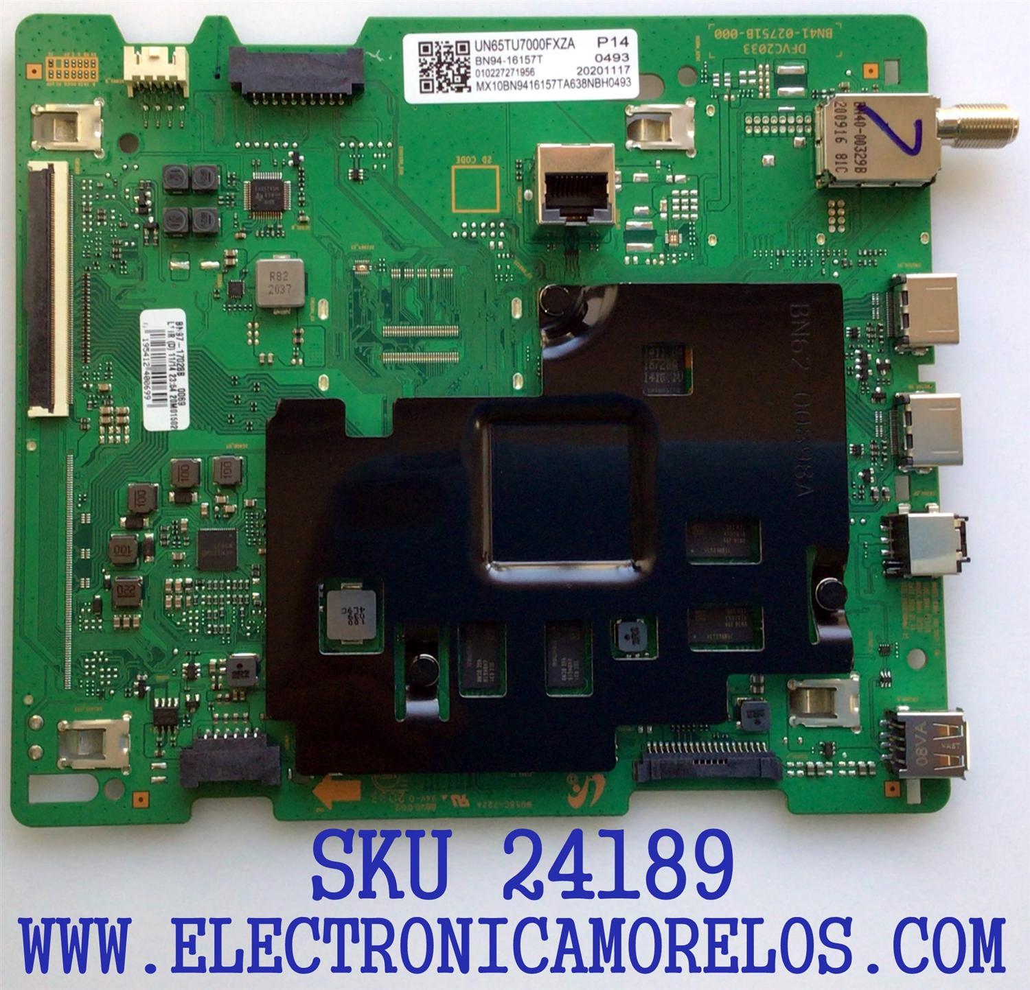 MAIN PARA TV SAMSUNG / NUMERO DE PARTE BN94-16157T / BN41-02751B / BN97-17028B / PANEL CY-BT065HGSV1H / DISPLAY JR645R3HA9K MODELOS UN65TU7000FXZA UA03 / UN65TU700DFXZA UA03