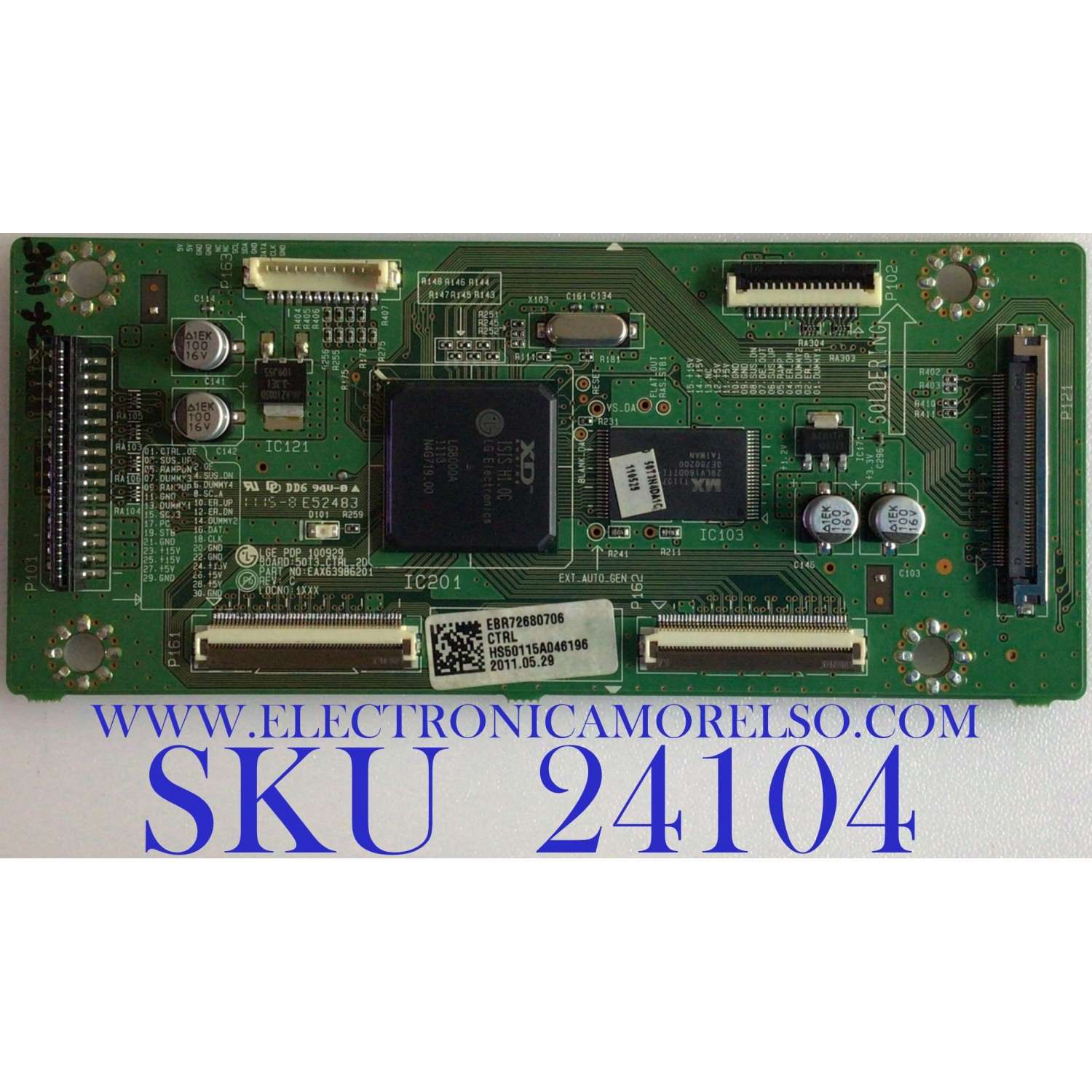 MAIN LOGICA PARA TV ZENITH / NUMERO DE PARTE EBR72680706 / EAX63986201 / 50T3_CTRL_20 / PANEL PDP50T30010 / MODELOS Z50PT320-UC / Z50PT320-UC.AUSAZUR / 50PT350-UD