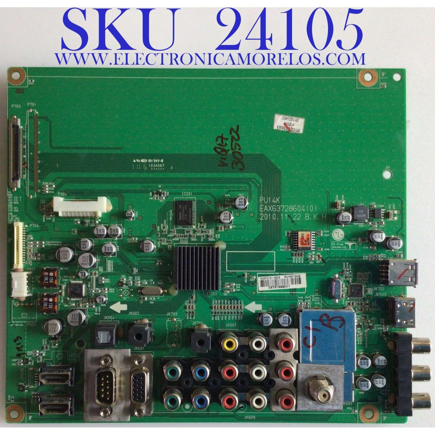 MAIN PARA TV ZENITH / NUMERO DE PARTE EBR68293441 / EBT61699001 / EAX63728604 / PANEL PDP50T30010 / MODELOS Z50PT320-UC / Z50PT320-UC.AUSAZUR / 50PT350-UD