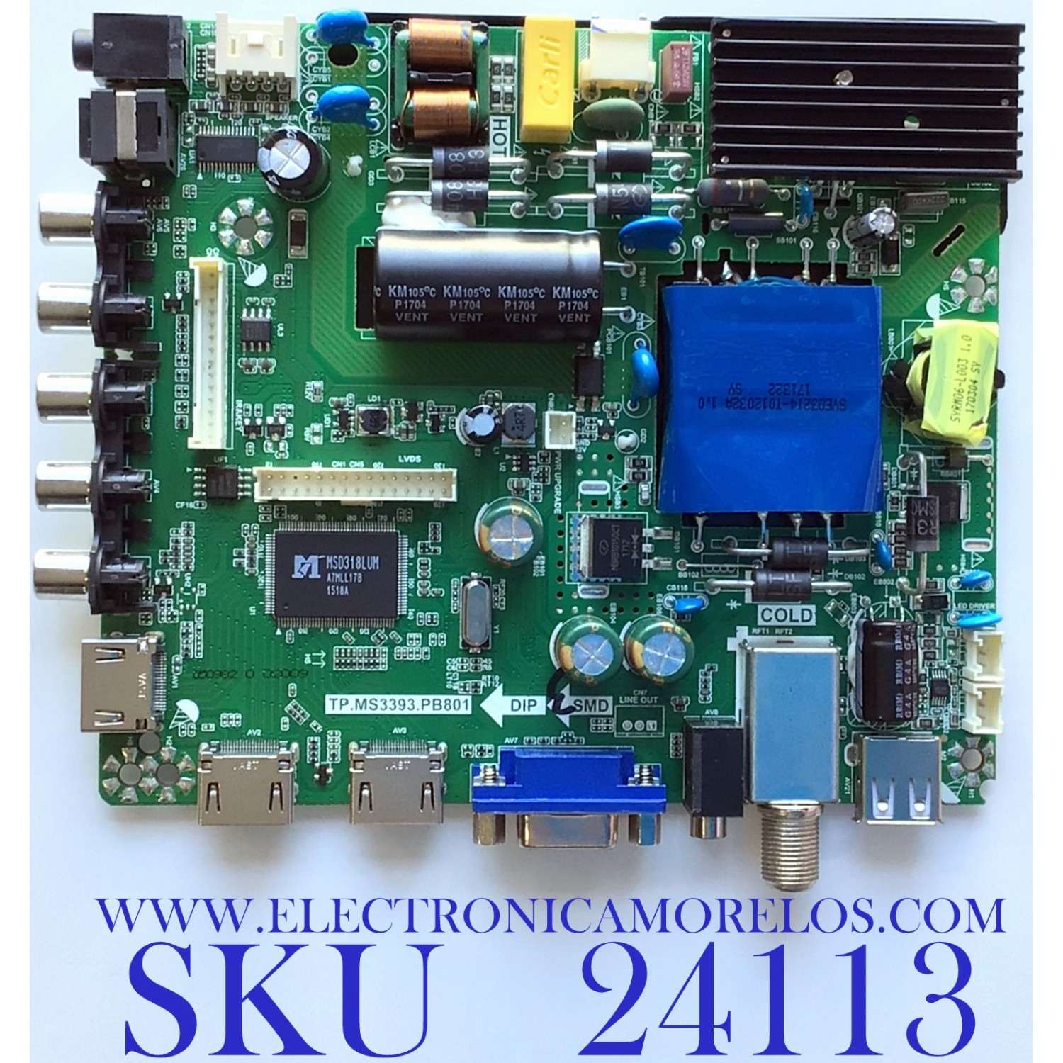 MAIN FUENTE (COMBO) PARA TV ELEMENT / NUMERO DE PARTE H17050982 / 21005879 / V500DJ6-QE1-T1 / E17011-KK-3 / PANEL MD5005YTIF / MODELO ELFW5017 R712RRR