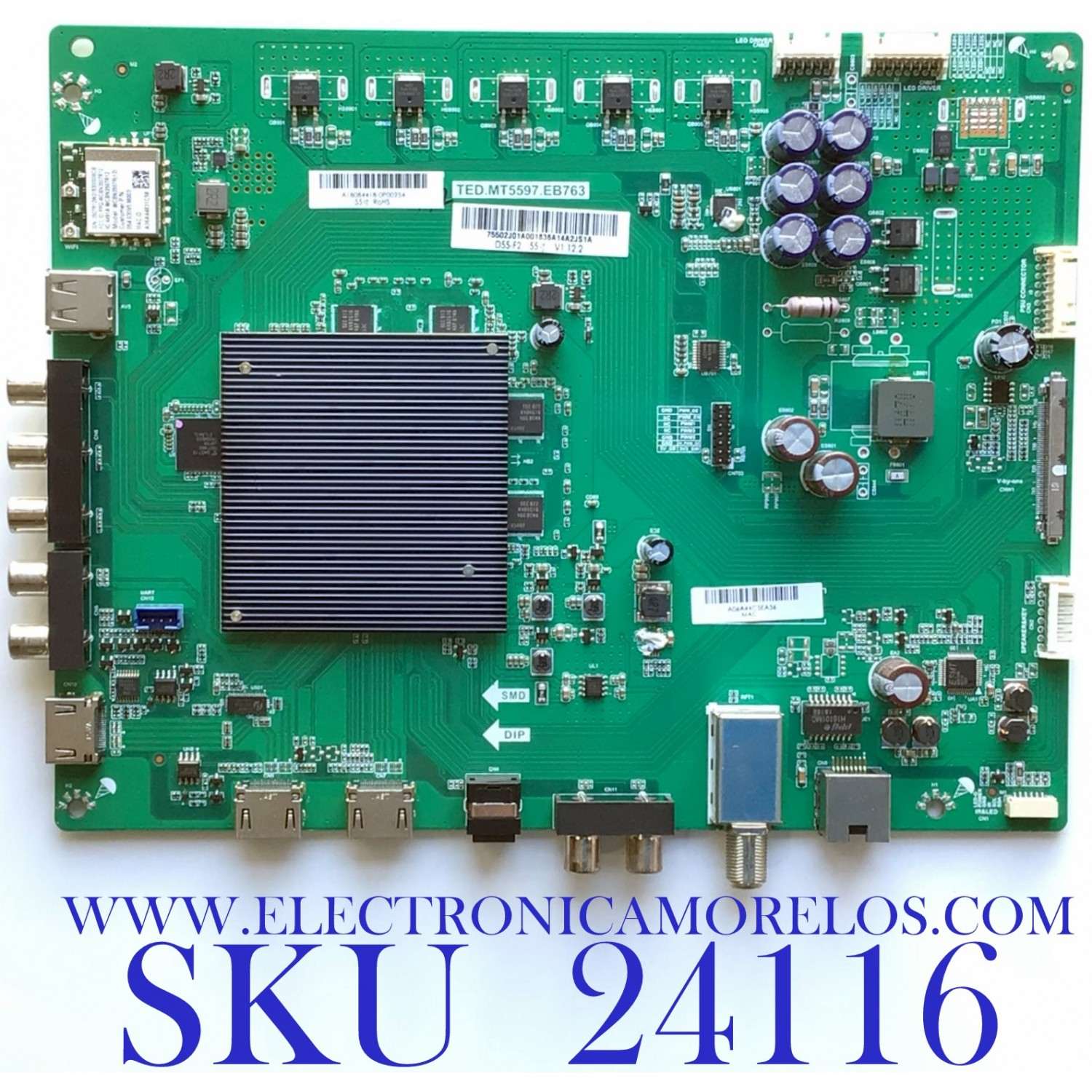 MAIN PARA SMART TV VIZIO 4K UHD CON HDR / NUMERO DE PARTE  755.02J01.A001 / TED.MT5597.EB763 / 75502J01A001836A14A2JS1A / A18084418-0P00254  / A06A44CSEA36 / PANEL LSC550FN11-401 / MODELO D55-F2 LWZQWXLU
