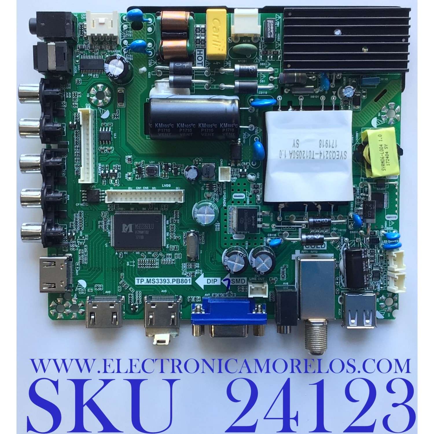 MAIN FUENTE (COMBO) PARA TV ELEMENT / NUMERO DE PARTE E17134-4-SY / TP.MS3393.PB801 / 20170331_114301 / PANEL T500-V35-DLED / MODELO ELFW5017 LE-50GV350-D3