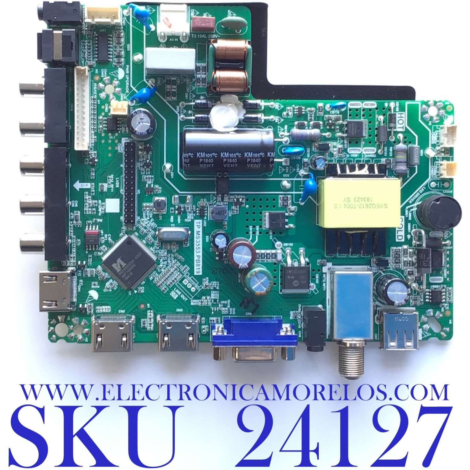 MAIN FUENTE PARA TV ELEMENT / NUMERO DE PARTE  U18112762 / TP.MS3553.PB819 / U18112762-0A19293 / PANEL C320X18-E8C-H / MODELO ELEFW328