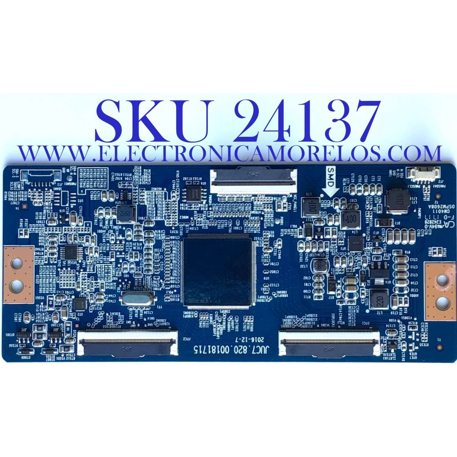 T-CON PARA TV ELEMENT / NUMERO DE PARTE 998H7PT / JUC7.820.00181715 / 0SPM2608A/ GW4011/ E342828 / GW40110SPM2608A / PANEL C500U17-E61-A(G11) / MODELO E4SW5017RKU