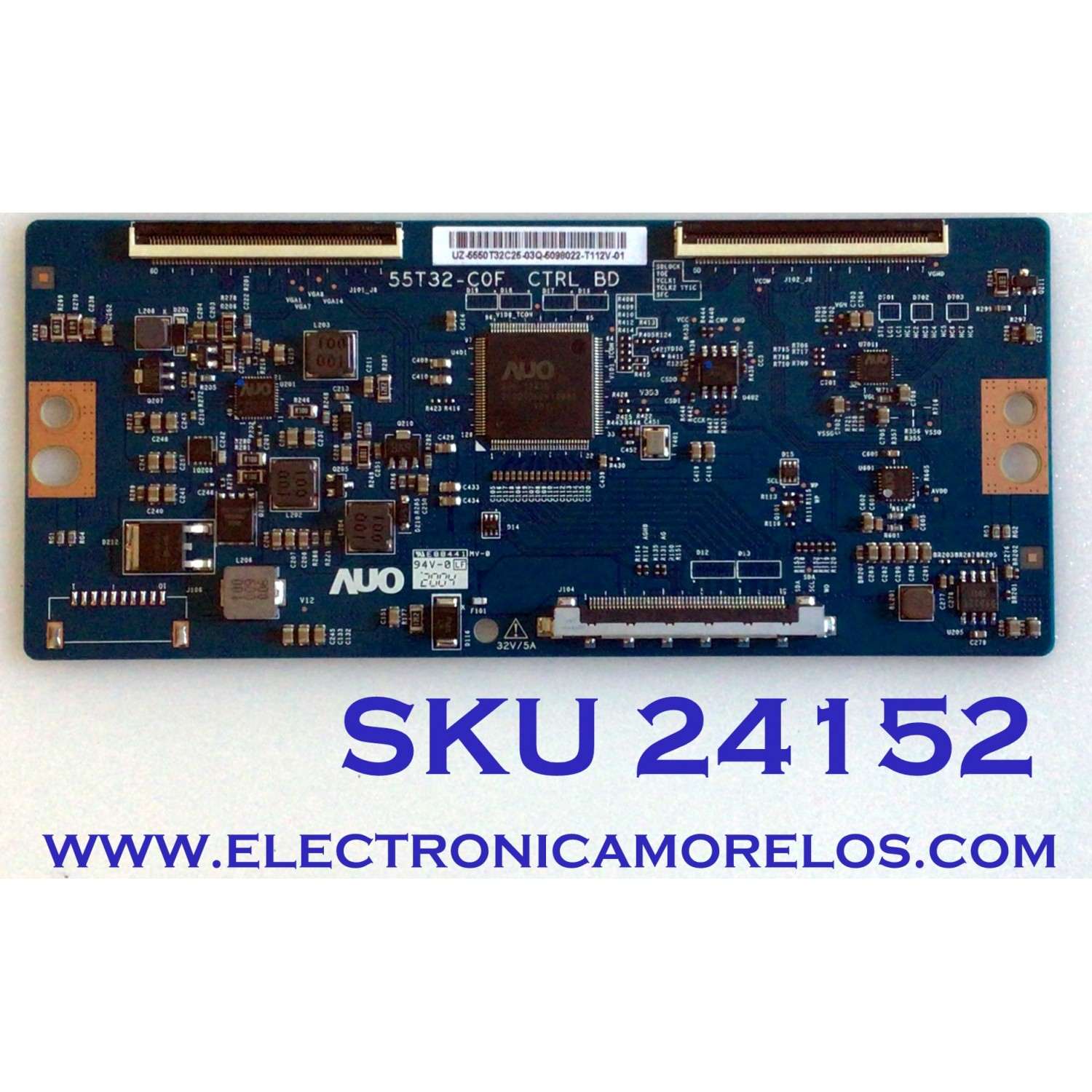 T-CON PARA TV VIZIO / NUMERO DE PARTE 55.50T32.C25 / 5550T32C25 / 55T32-C0F / PANEL TPT500U1-QVN03.U REV:SFB1H / MODELO M50Q7-H1 LTCWZKKW / LTCWZKMW