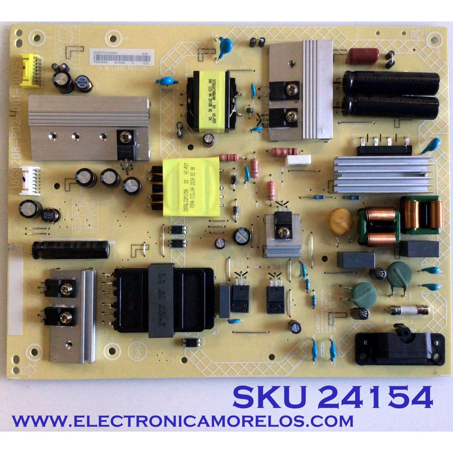 FUENTE DE PODER PARA TV VIZIO / NUMERO DE PARTE ADTVJ1816ABJ / 715G9208-P02-001-003S / PANEL TPT500U1-QVN03.U REV:SFB1H / MODELO M50Q7-H1 LTCWZKKW /. LTCWZKMW