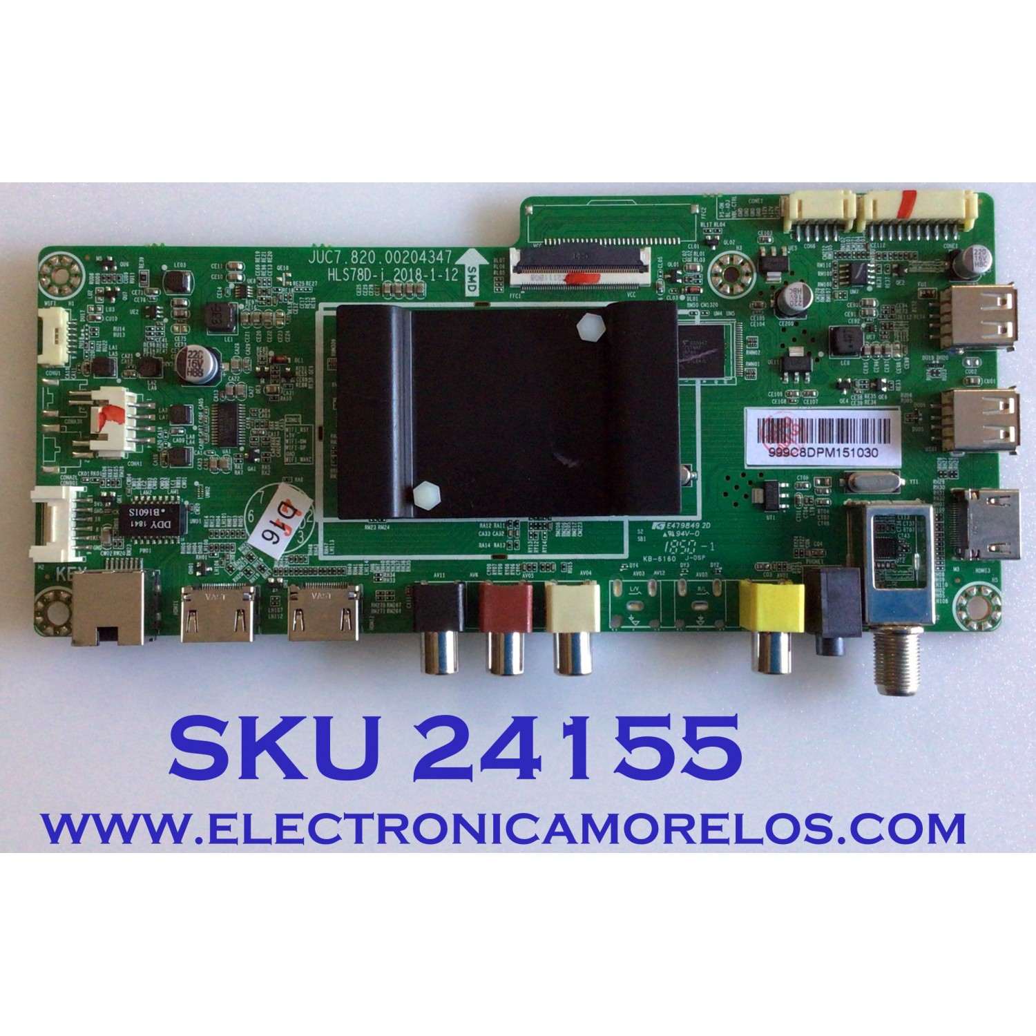 MAIN PARA TV ELEMENT / NUMERO DE PARTE 999C8DPM / JUC7.820.00204347 / HLS78D-I / MODELO E2SW3918 A9C0H