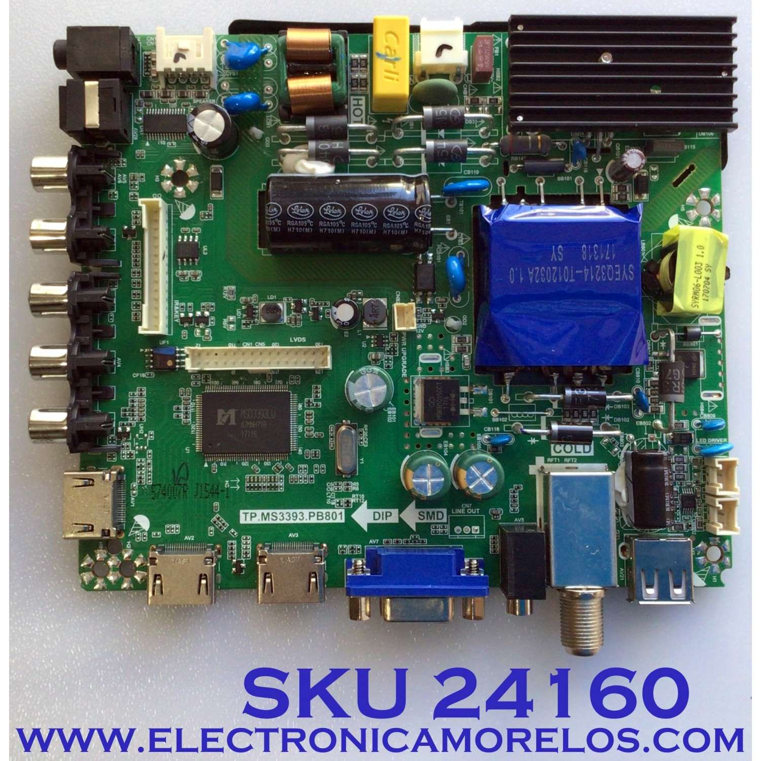 MAIN FUENTE PARA TV ELEMENT / NUMERO DE PARTE  K17041544 / TP.MS3393.PB801 / K17041544-1A00602 / 21005932 / DJ5-G2 / 20170516_155135 / PANEL MD5009YTIF / MODELO ELFW5017