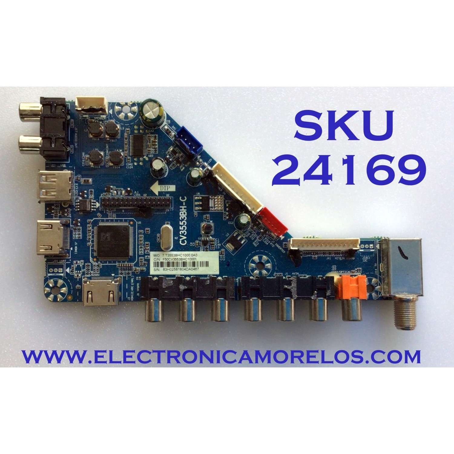 MAIN PARA TV ELEMENT / NUMERO DE PARTE F50CV3553BHC10001 / CV3553BH-C / 7.T3553BHC1000.0A0 / 83H02581804DA0467 / LTE28522 / LTE32514 / PANEL MD5004YTIF / MODELO ELFW5017