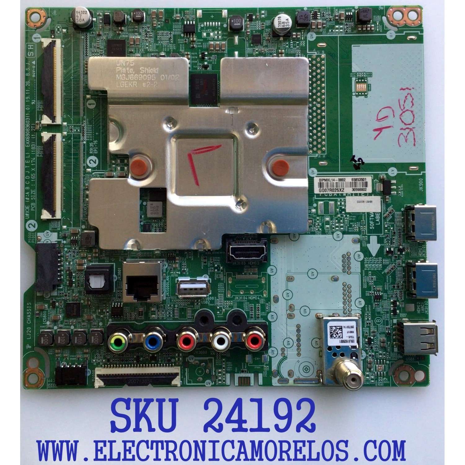 MAIN PARA TV LG 4K·UHD·HDR SMART TV / NUMERO DE PARTE EBU65853501 / EAX69083603 / 65853501 / EAX69083603(1.0) / PANEL NC430DGG-AAGP1 / DISPLAY LC430DGJ (SL)(A2) / MODELOS 43UN6950ZUA / 43UN6950ZUA.AUSWLJM / 43UN7000PUB / 43UN7000PUB.AUSWLJM