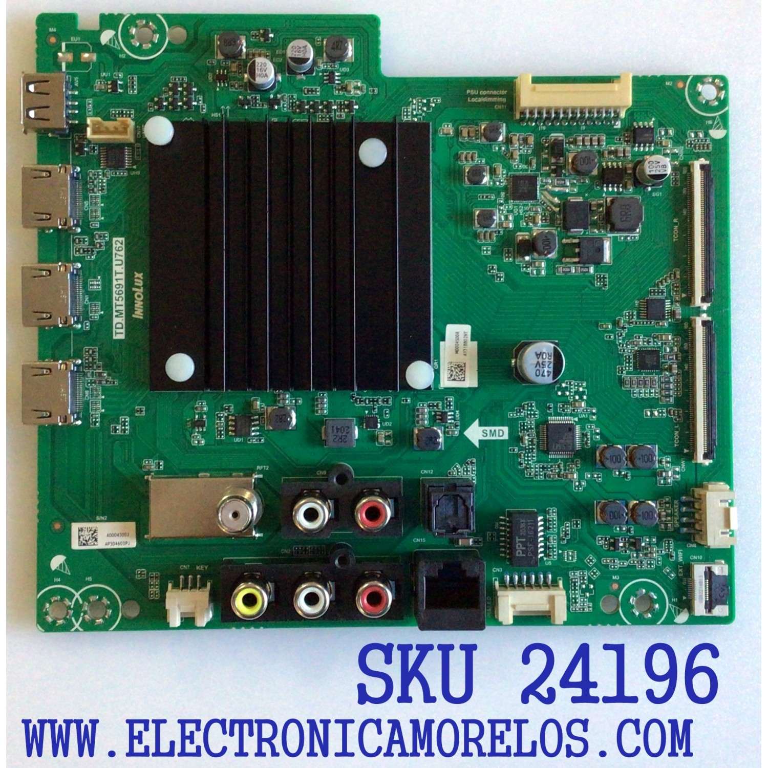 MAIN PARA TV VIZIO / NUMERO DE PARTE TD.MT5691T.U762 / A0004K00J / M0004M00R / A0003W00J / M0004D10R / M0004500R / A0004300J / PANEL V650DJ4-D03 / MODELOS V655-H9 / V655-H19 LIAIZC / ((REVISAR QUE EL PANEL Y MODELO CORRESPONDA CON SU TELEVISION))