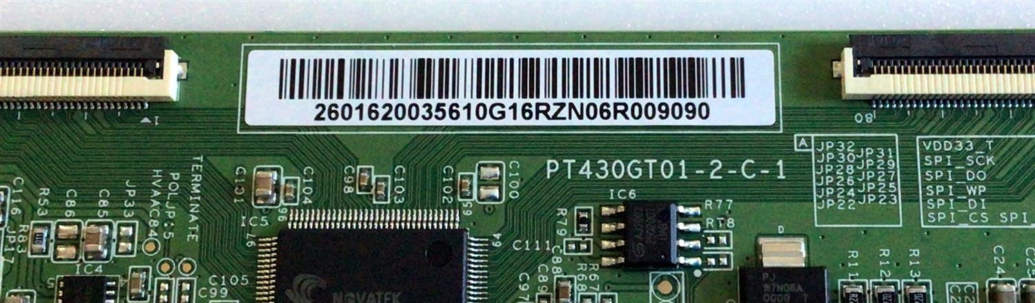 T-CON PARA TV VIZIO / NUMERO DE PARTE PT430GT01-2-C-1 / 2601620035 / 2601620036 / 2601620049 / 2601620048 / 2601620044 / 2601620048 / 083Z2B / PANEL TPT430B5 / TPT430WR / MODELOS V435-H11 / V435-H1 LTN5ZG / V435-H1 LTM5ZG / 43LF621U21 / NS-43DF710NA21 - Imagen 2