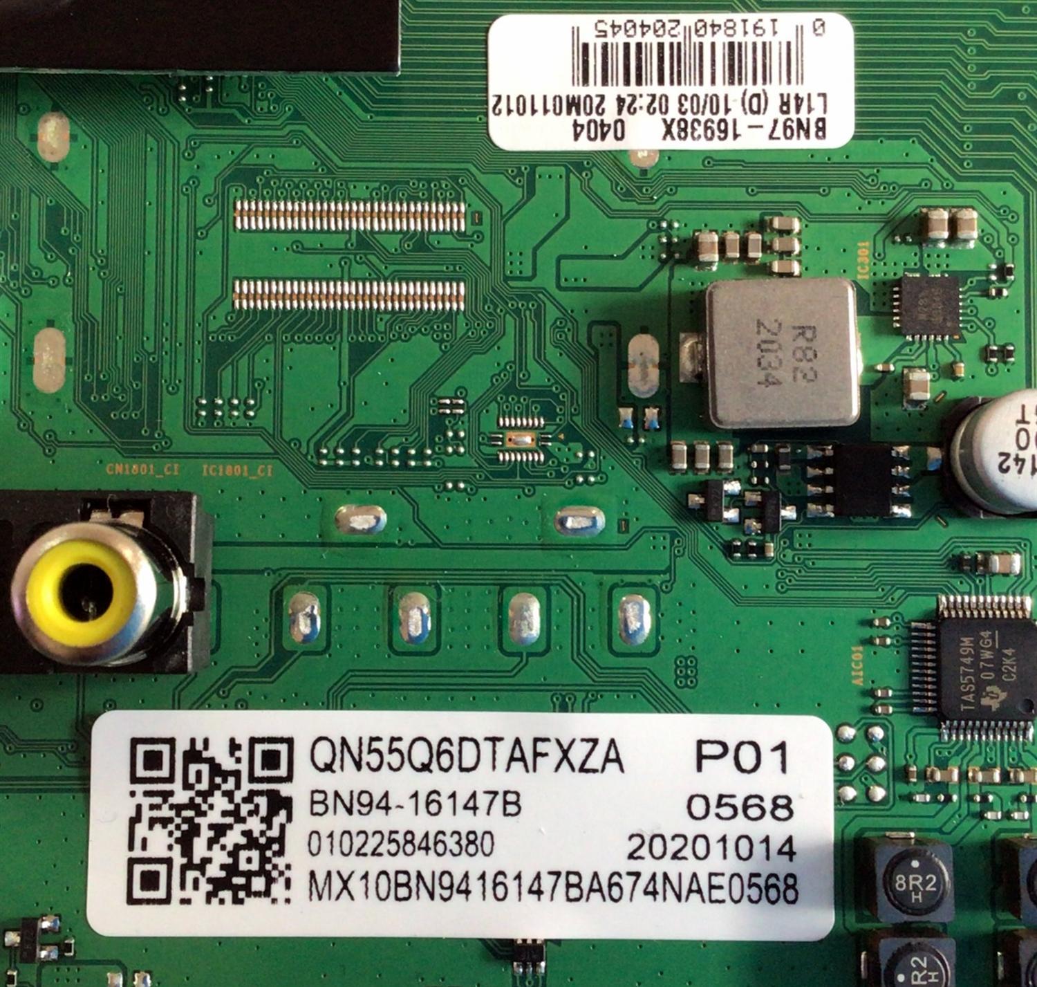 MAIN PARA TV SAMSUNG / NUMERO DE PARTE BN94-16147B / BN41-02756C / BN97-16938X / BN97-18019A / PANEL CY-RT055HGLV9H / MODELOS QN55Q6DTAFXZA FJ04 / QN55Q60TAFXZA FJ04 / QN55Q60TBFXZA FJ04  - Imagen 3