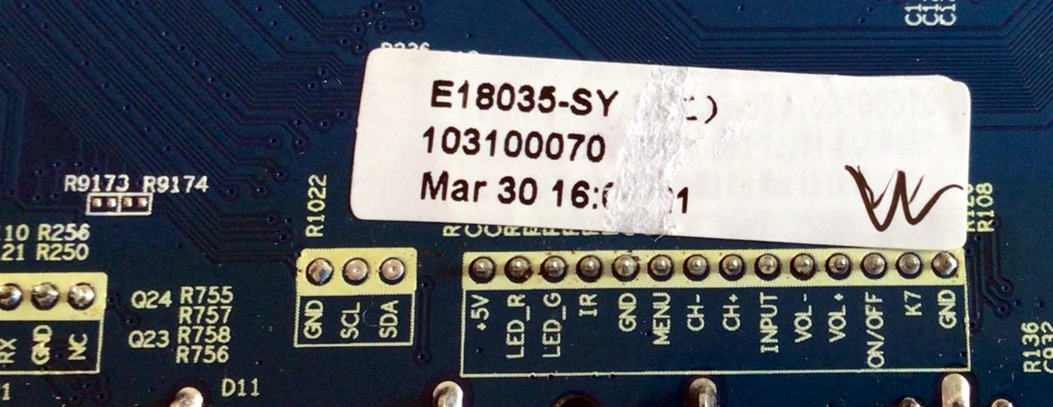 MAIN PARA TV ELEMENT / NUMERO DE PARTE E18035-SY / 103100070 / CV838H-B / 7.D838HB110000.0D0 / 82J0152 / PANEL T500-TAU-DLED / MODELO E2SW5018 - Imagen 4