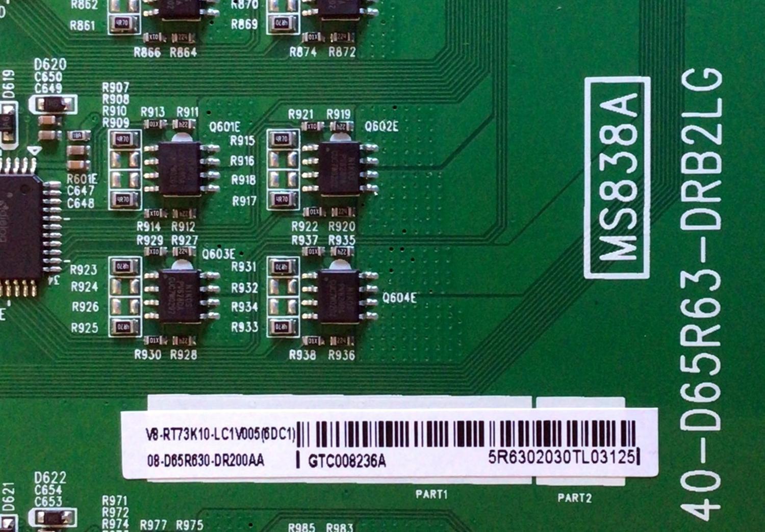 LED DRIVER PARA TV TCL / NUMERO DE PARTE 08-D65R630-DR200AA / 40-D65R63-DRB2LG / MS838A / V8-RT73K10-LC1V005 / PANEL LVU650NDHL / MODELO 65R635 - Imagen 2