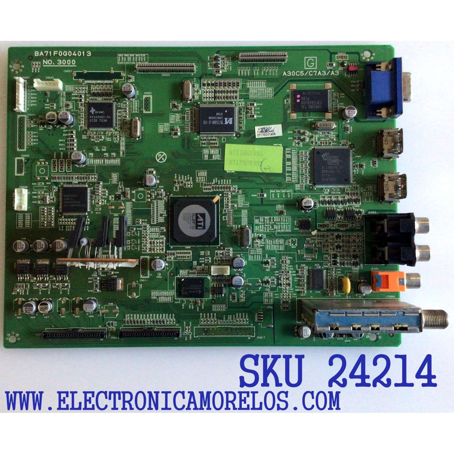 MAIN PARA TV SYLVANIA / NUMERO DE PARTE A71F9UH / BA71F0G04013 / PL1718-8 / 071106PD9A / PANEL UF320XH / MODELO LC320SS8A