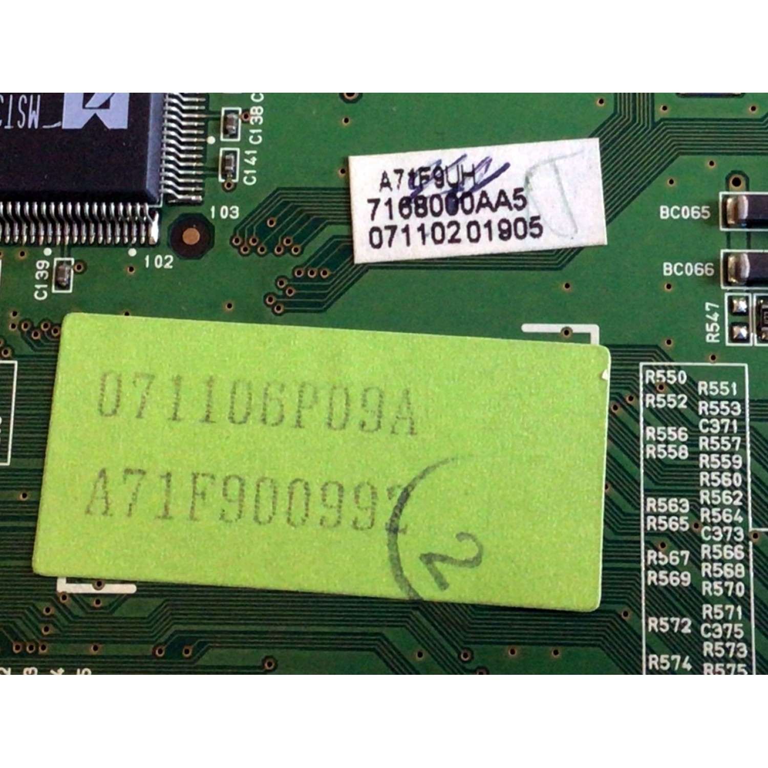 MAIN PARA TV SYLVANIA / NUMERO DE PARTE A71F9UH / BA71F0G04013 / PL1718-8 / 071106PD9A / PANEL UF320XH / MODELO LC320SS8A - Imagen 3