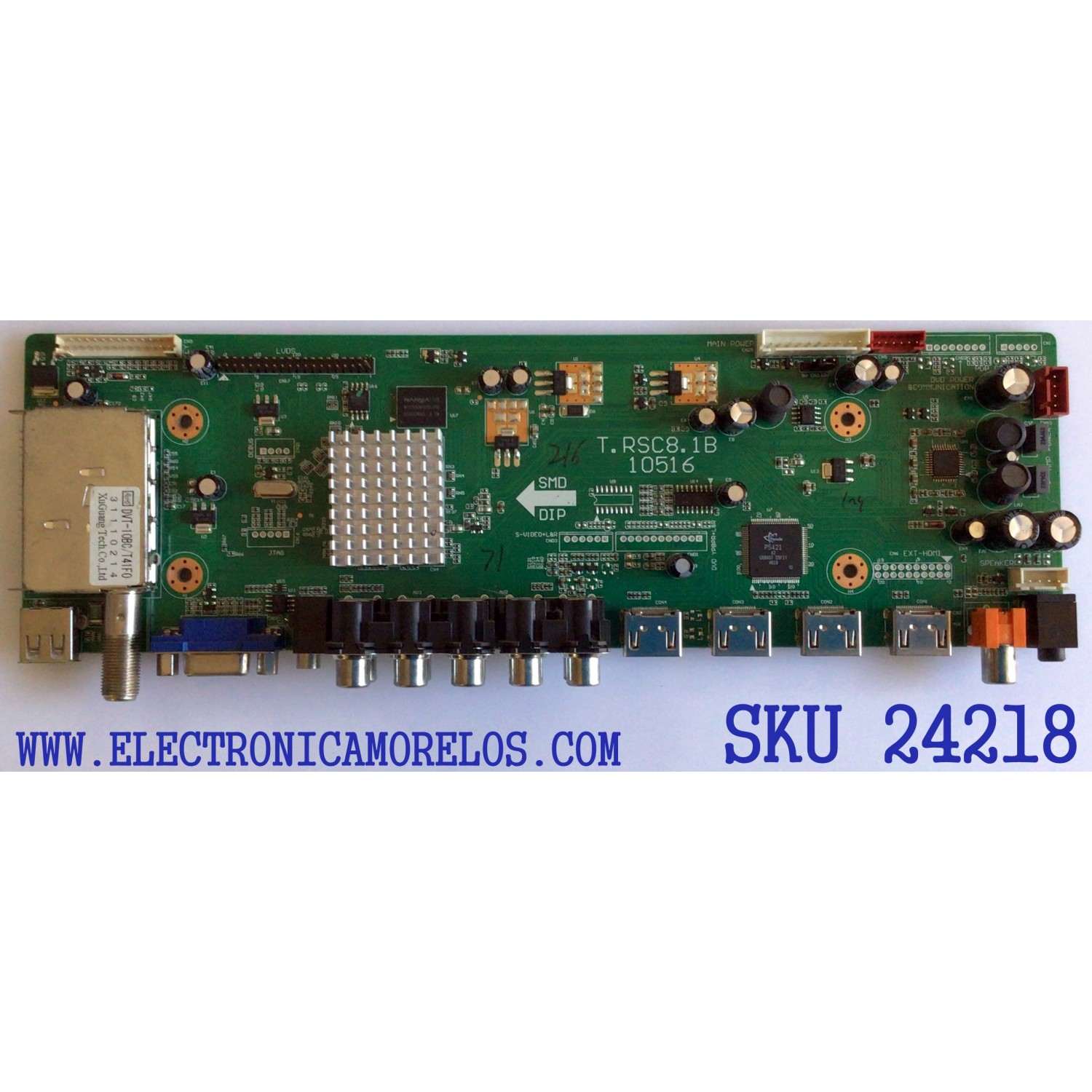 MAIN PARA TV SDE / NUMERO DE PARTE 11110300216 / T.RSC8.1B 10516 / T315XW02_VPL0PL1 / 10516 / PANEL T315XW02 V.P / MODELO HD3200A