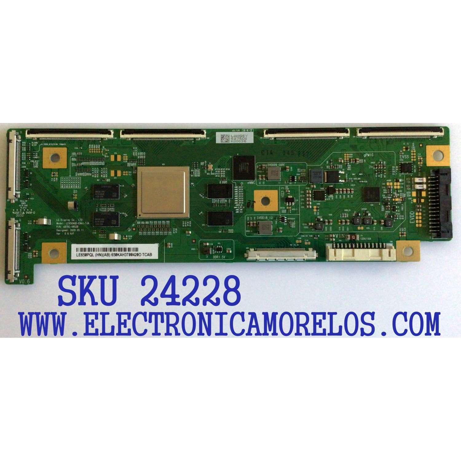 T-CON PARA TV LG OLED / NUMERO DE PARTE 6871L-6275D / 6870C-0852B / 6275D / PANEL AC650AQL CNA1_RS / MODELOS OLED65CXAUA / OLED65CXAUA.DUSQLJR / OLED65CXPUA.DUSQ / OLED65CXPUA.DUSQLJR 