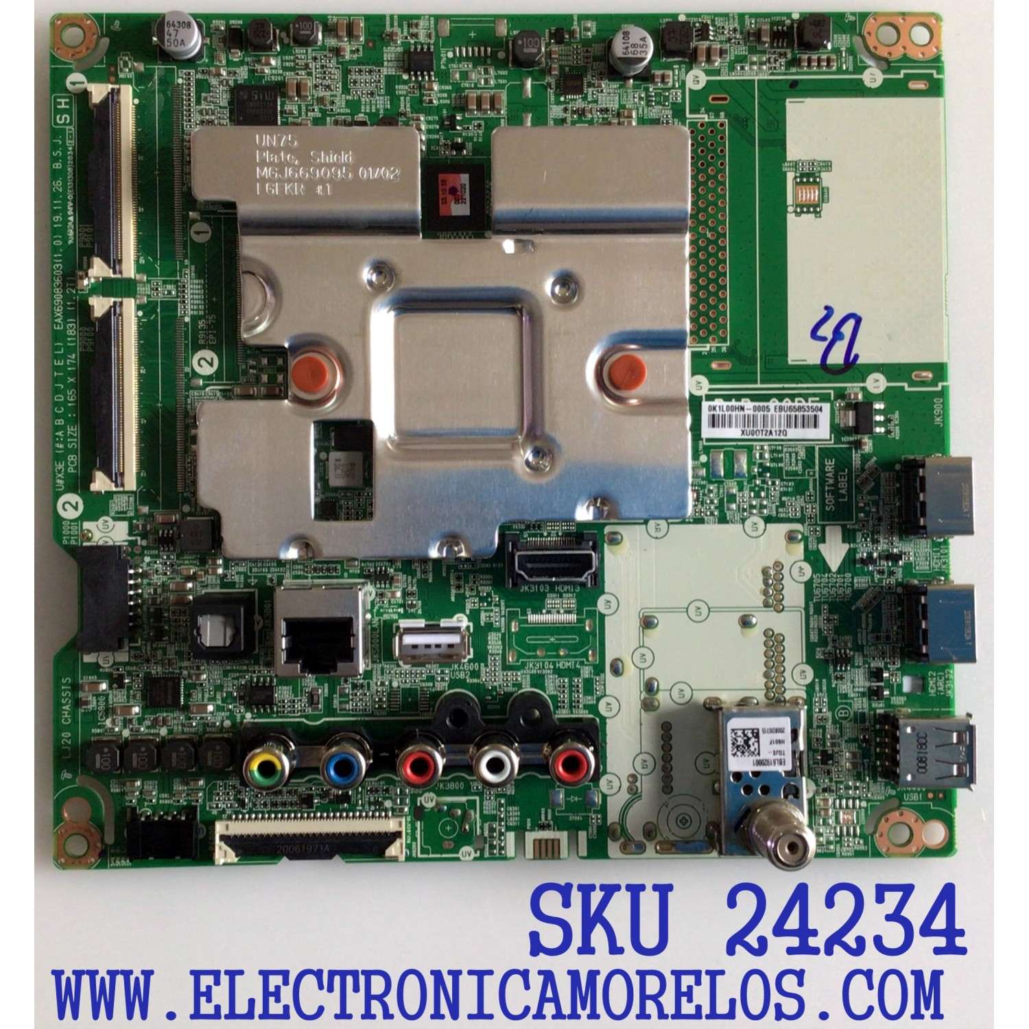 MAIN PARA TV LG / NUMERO DE PARTE EBU65853504 / EAX69083603 / 65853504 / EAX69083603(1.0) / PANEL'S NC430DQG-AAHX1 / NC430DQG-AAHX3 / DISPLAY LC430DQJ (SL)(A2) / MODELOS 43UN7300AUD / 43UN7300AUD.BUSWLJM / 43UN7300PUF / 43UN7300PUF.BUSWLJM