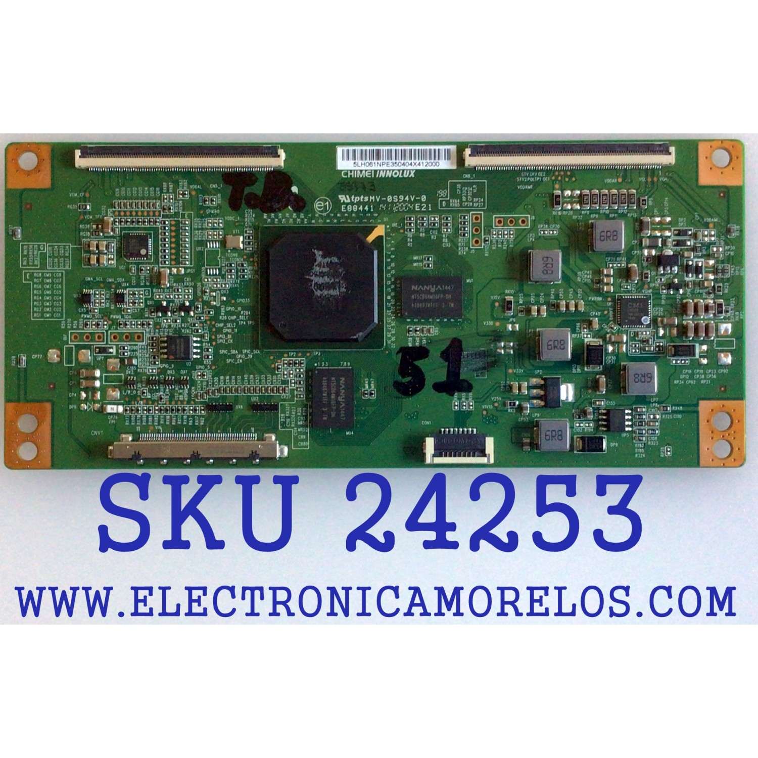 T-CON PARA TV VIZIO / NUMERO DE PARTE 5LH061NPE / E88441 / 5LH061NPE350404 / 5LH061NPE350404X412000 / PANEL TPT500DK-QS1 REV:SC1G / MODELO M50-C1 LTC6SRAR
