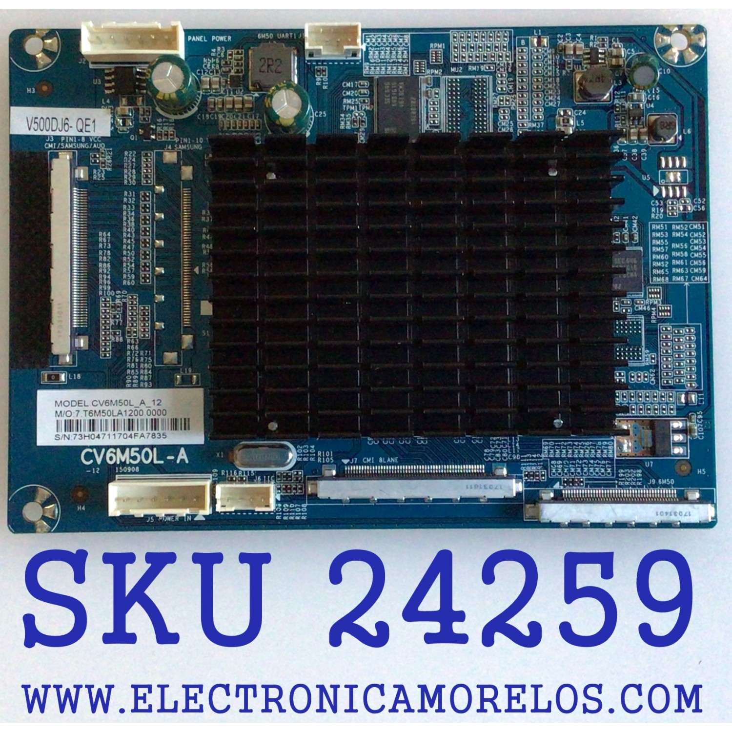 TARJETA INTERFACE V500DJ6-QE1 / CV6M50L-A / CQC121340847G0 / E198681 / CV6M50L_A_12 / 7.DT6M50LA1200_0000 / 73H0417 / MODELO E4SFT5017 K7C4M