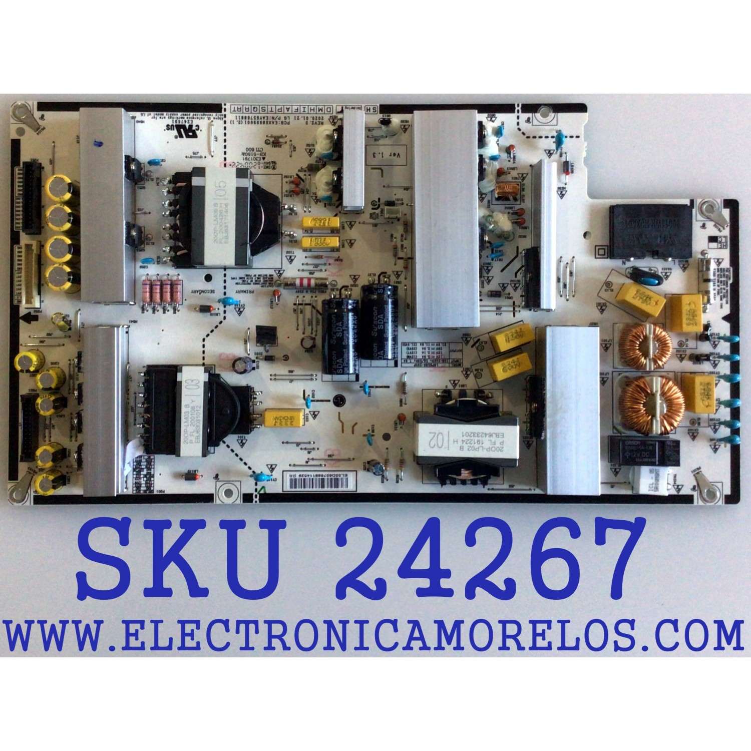 FUENTE DE PODER PARA TV LG / NUMERO DE PARTE EAY65768811 / EAX68999601 / 65768811 / LGP65BX-20OP / E301791 / PANEL AC650AQL / MODELO OLED65BXPUA / OLED65BXPUA.DUSQLJR / OLED65BXAUA.DUSQLJR