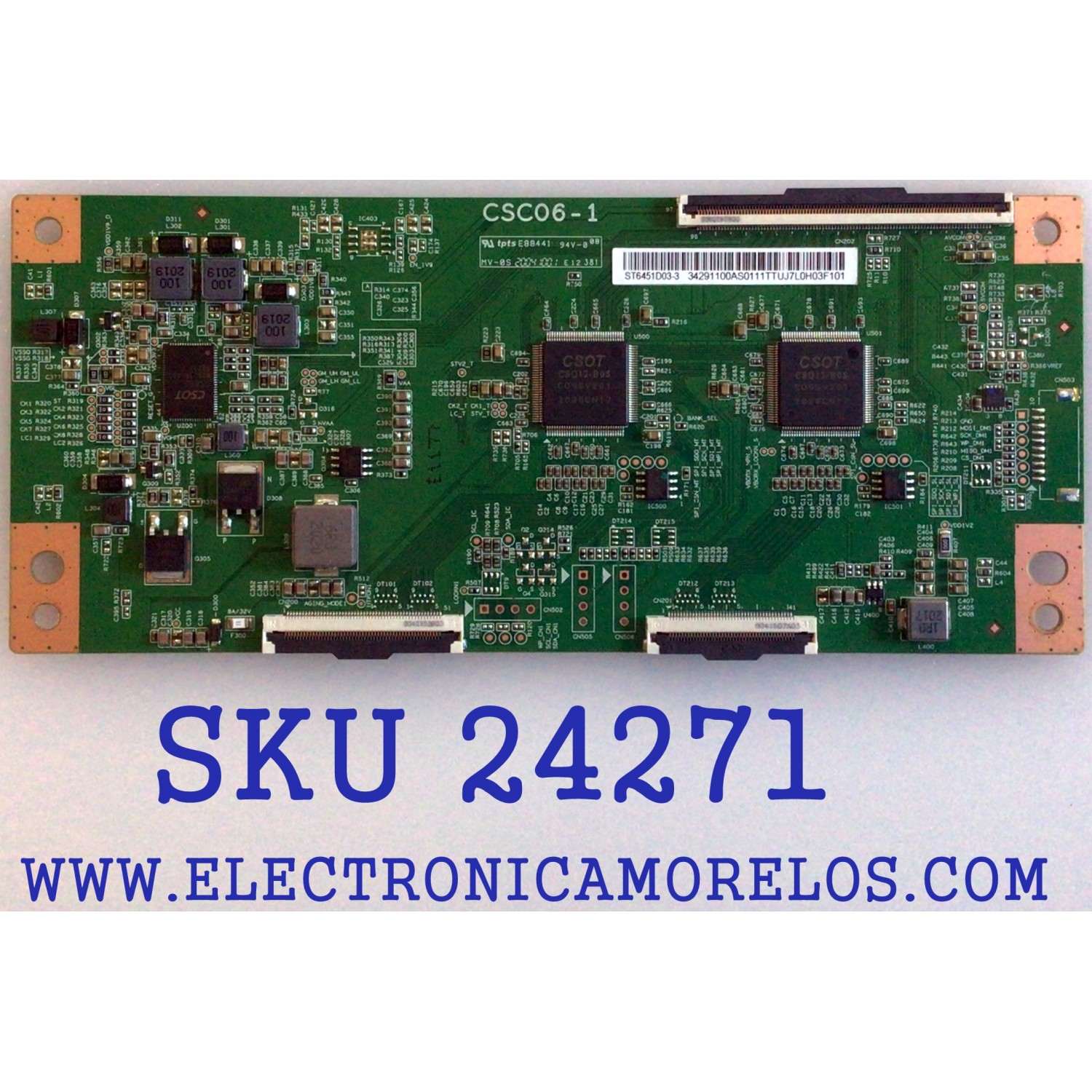 T-CON PARA TV TCL / NUMERO DE PARTE ST6451D03-3 / 34291100AS / CSC06-1 / 34291100AS0111 / E88441 / PANEL LVU650NDHL / MODELO 65R635