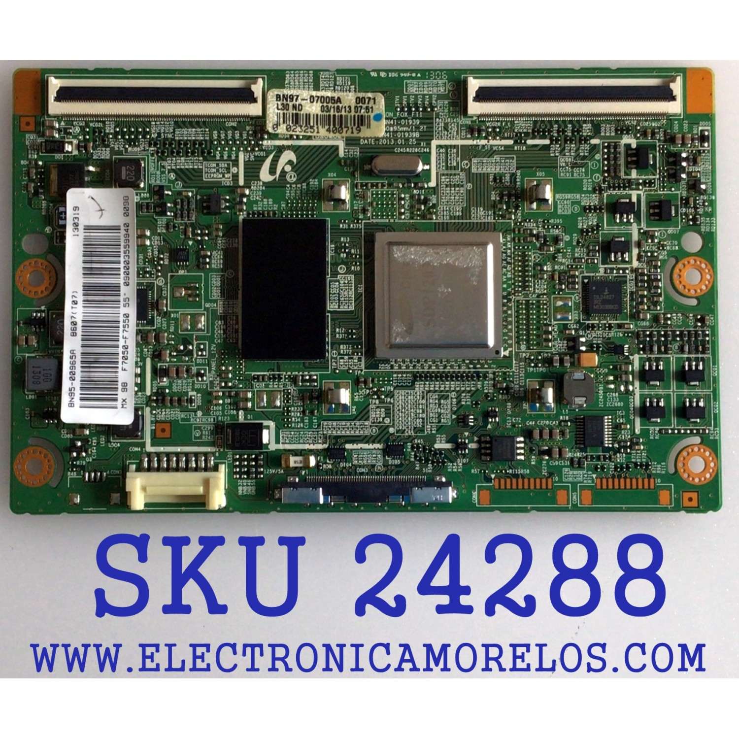 T-CON PARA TV SAMSUNG / NUMERO DE PARTE BN95-00965A / BN41-01939A / BN97-07005A / SUSTITUTAS BN96-28933A / BN95-00863A / PANEL CY-SF550DSLV5H / MODELOS UN55F7050/ UN55F7100 / UN55F7450 / UN55F7500 / LH55UECPLGC/ZA / MAS PARTES SUSTITUTAS EN DESCRIPCION