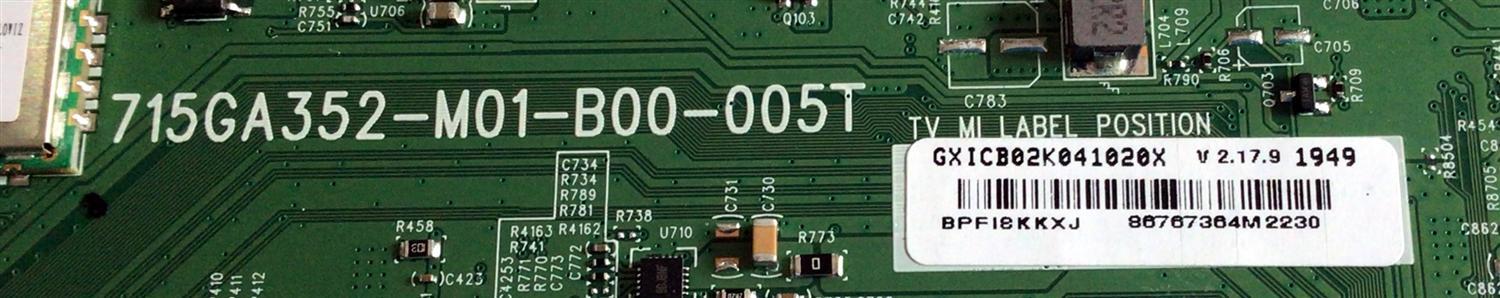 MAIN PARA TV VIZIO QUANTUM COLOR / NUMERO DE PARTE GXICB02K041 / 715GA352-M01-B00-005T / E88441 / GXICB02K041020X / PANEL TPT500U1-QVN03.U / MODELO M507-G1 LTCWQHNV - Imagen 2