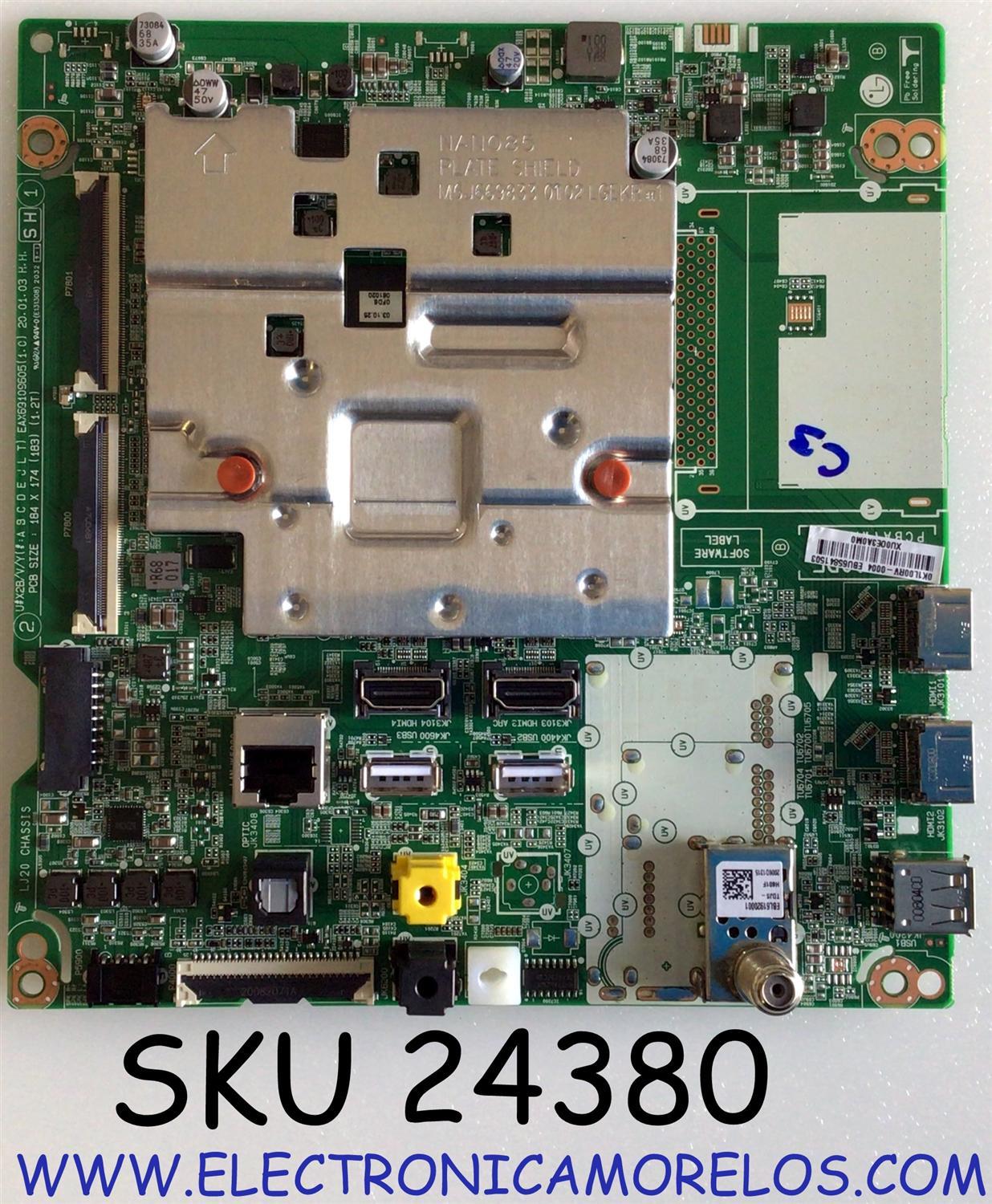MAIN PARA TV LG NANOCELL 4K·UHD·HDR / NUMERO DE PARTE EBU65841503 / EAX69109605 / 65841503 / EAX69109605(1.0) / PANEL HC490EQH-SLXA3-2141 / DISPLAY LC490EQ3 (SM)(A1) / MODELO 49NANO85UNA / 49NAN085UNA / 49NANO85UNA.BUSWLJM