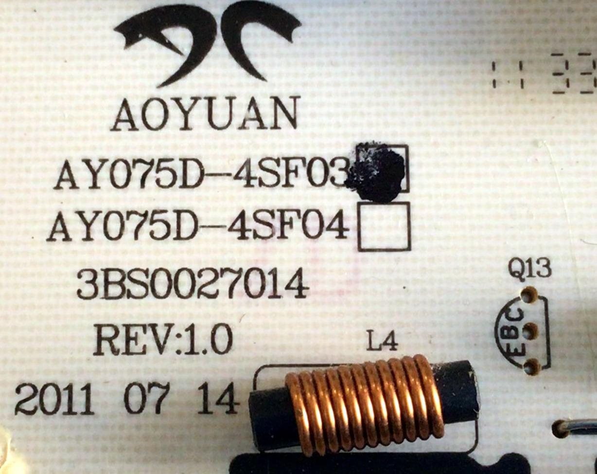 FUENTE DE PODER PARA TV SEIKI / NUMERO DE PARTE AY075D-4SF03 / 3BS0027014 / E141940 / AY075D-4SF03 REV:1.0 / AY1136A95216 / PANEL BLHV320WX2-101 / MODELO SE321FB - Imagen 3