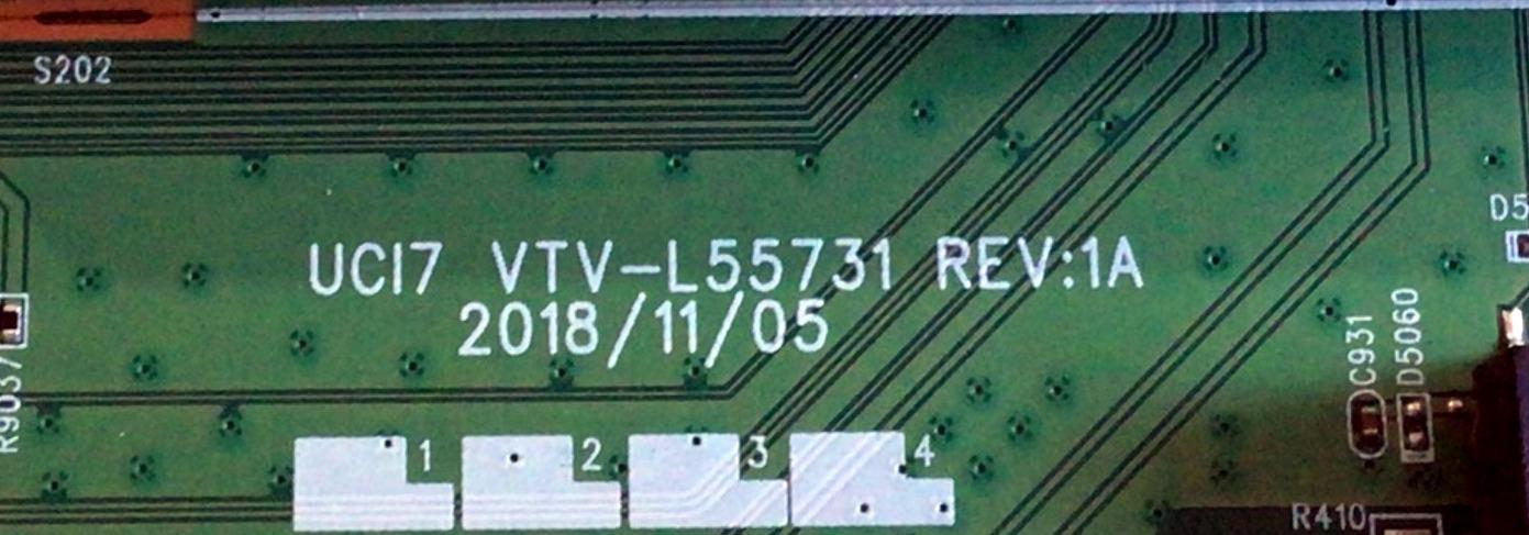 MAIN PARA TV TOSHIBA / NUMERO DE PARTE 631V0G00560 / VTV-L55731 / VTV-L55731 REV:1A / 631V0G00560 RE:C1 / 7160236-1 / E89382 / MODELO TF-55A810U21 - Imagen 3