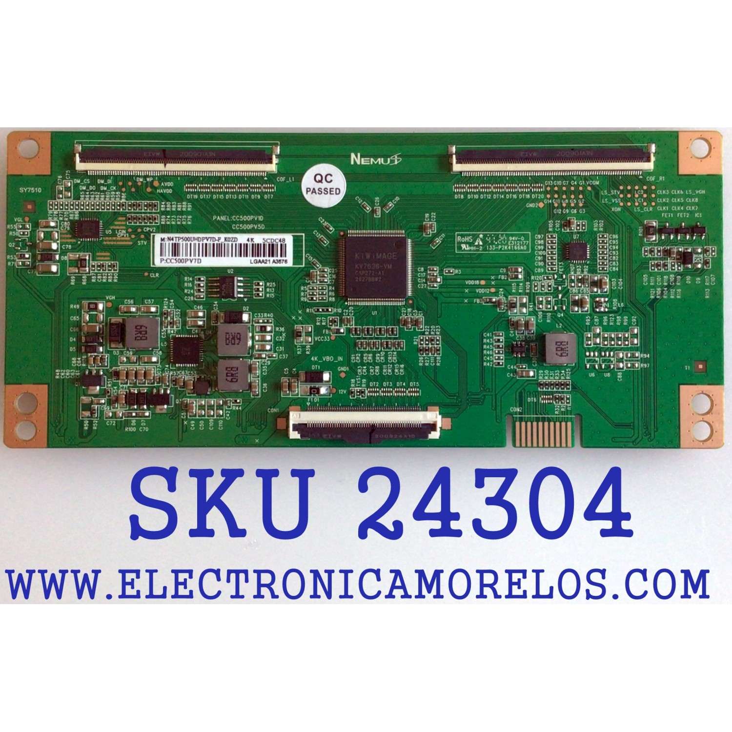 T-CON PARA TV JVC·ROKU TV 4K SMART TV / NUMERO DE PARTE 513Y5800S01 / CC580PV1D / CC500PV5D / TP500UHDPV7D / CC500PV7D / PANEL CC580PV7D / MODELOS WR58UX4019 / LT-58MAW705 / ((NOTA IMPORTANTE:CHECAR QUE EL PANEL Y MODELO CORRESPONDA CON SU TV))